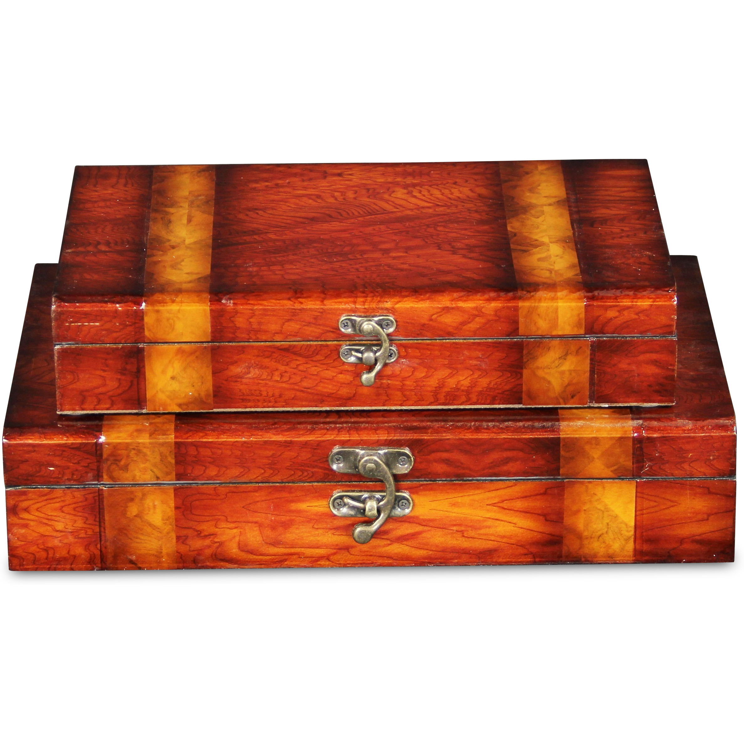 Rosina Set of 2 wooden boxes lined