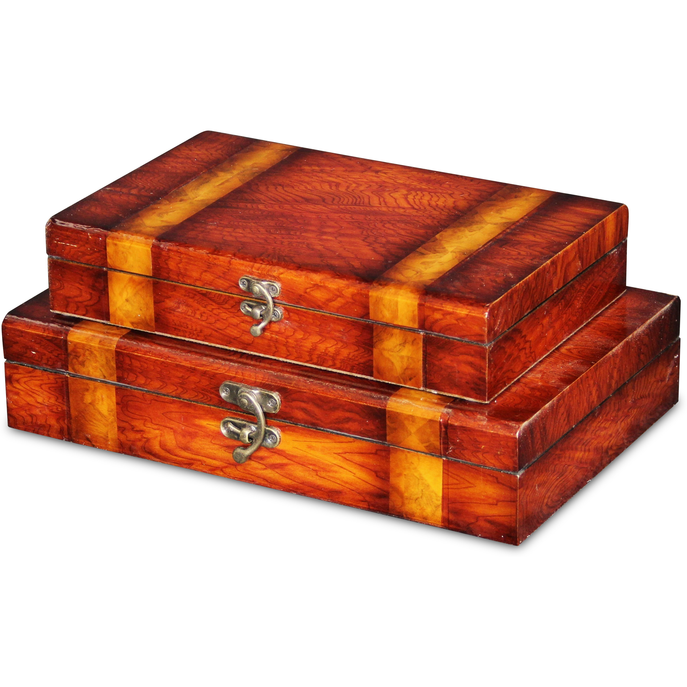 Rosina Set of 2 wooden boxes lined