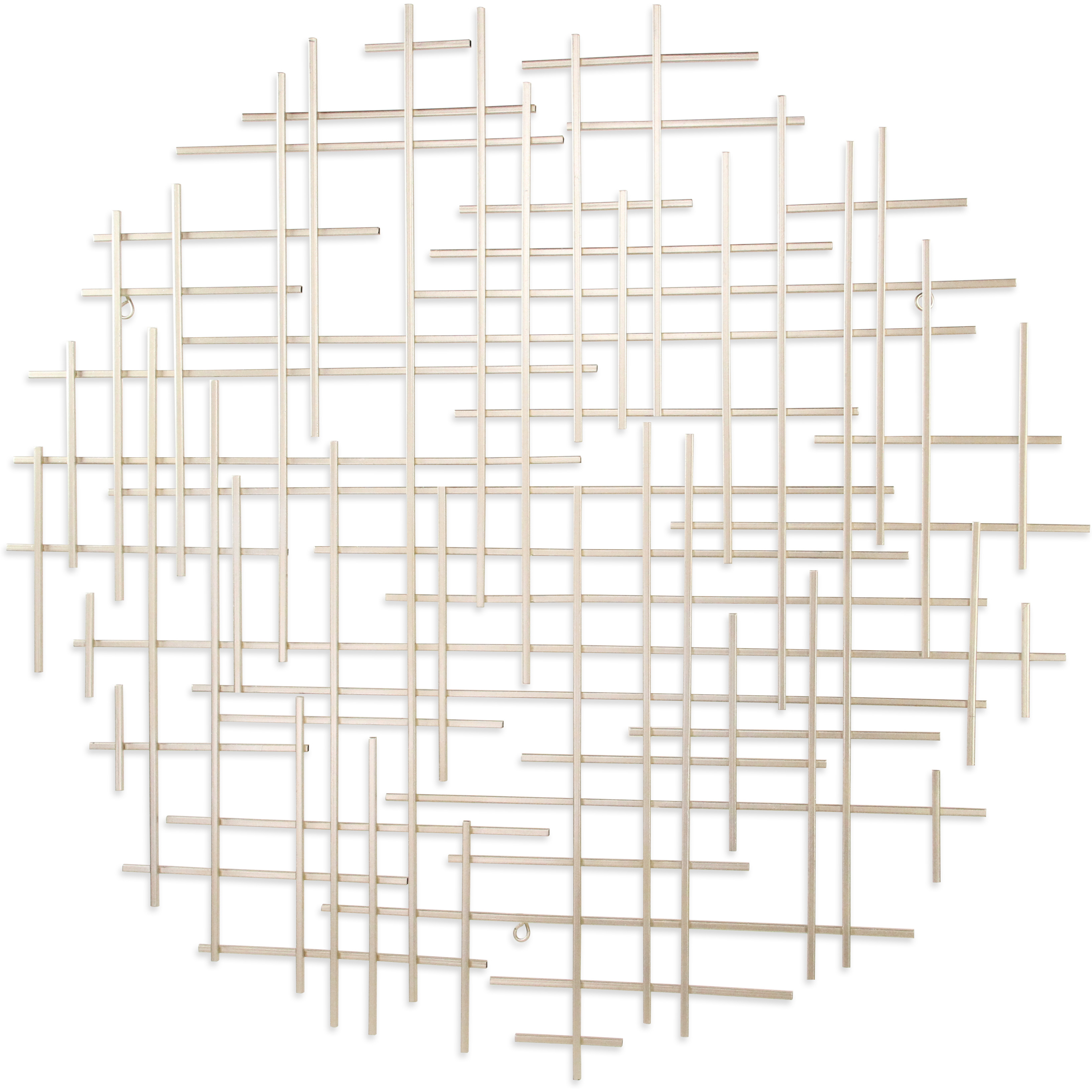 Iquara Large Round Metal Wall Art - Silver