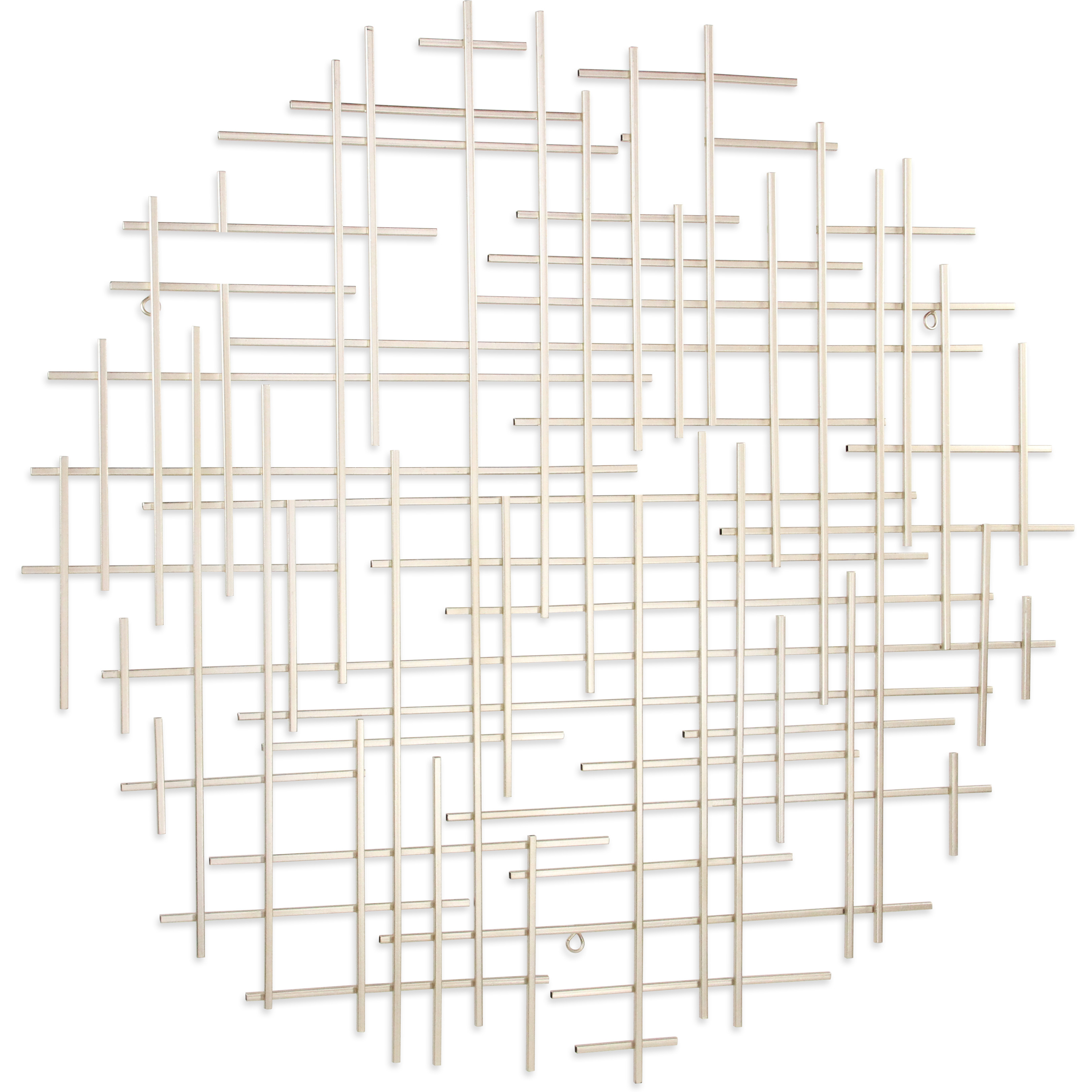 Iquara Large Round Metal Wall Art - Silver