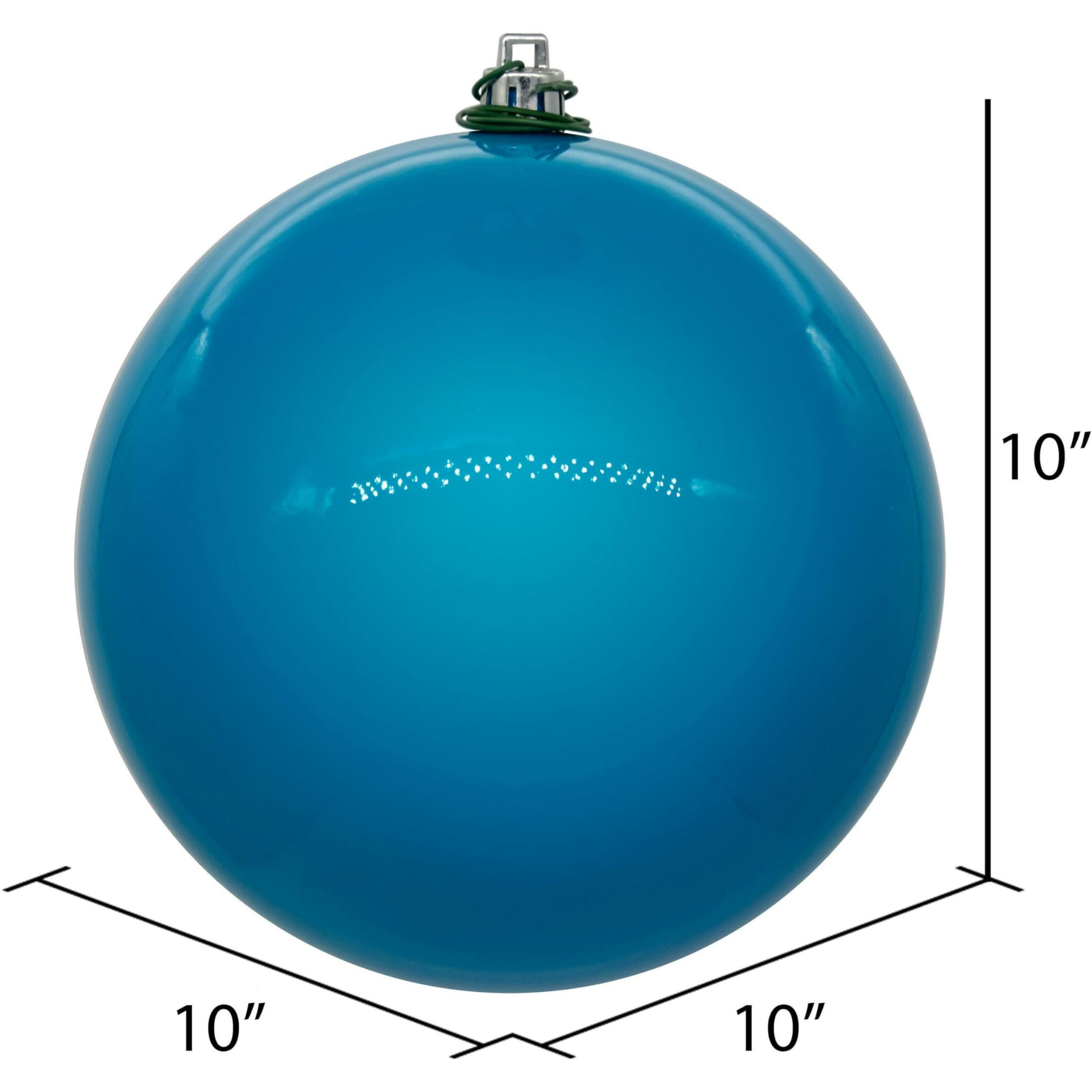 Vickerman 10" Turquoise Pearl UV Drilled Ball Ornament 1 per bag.