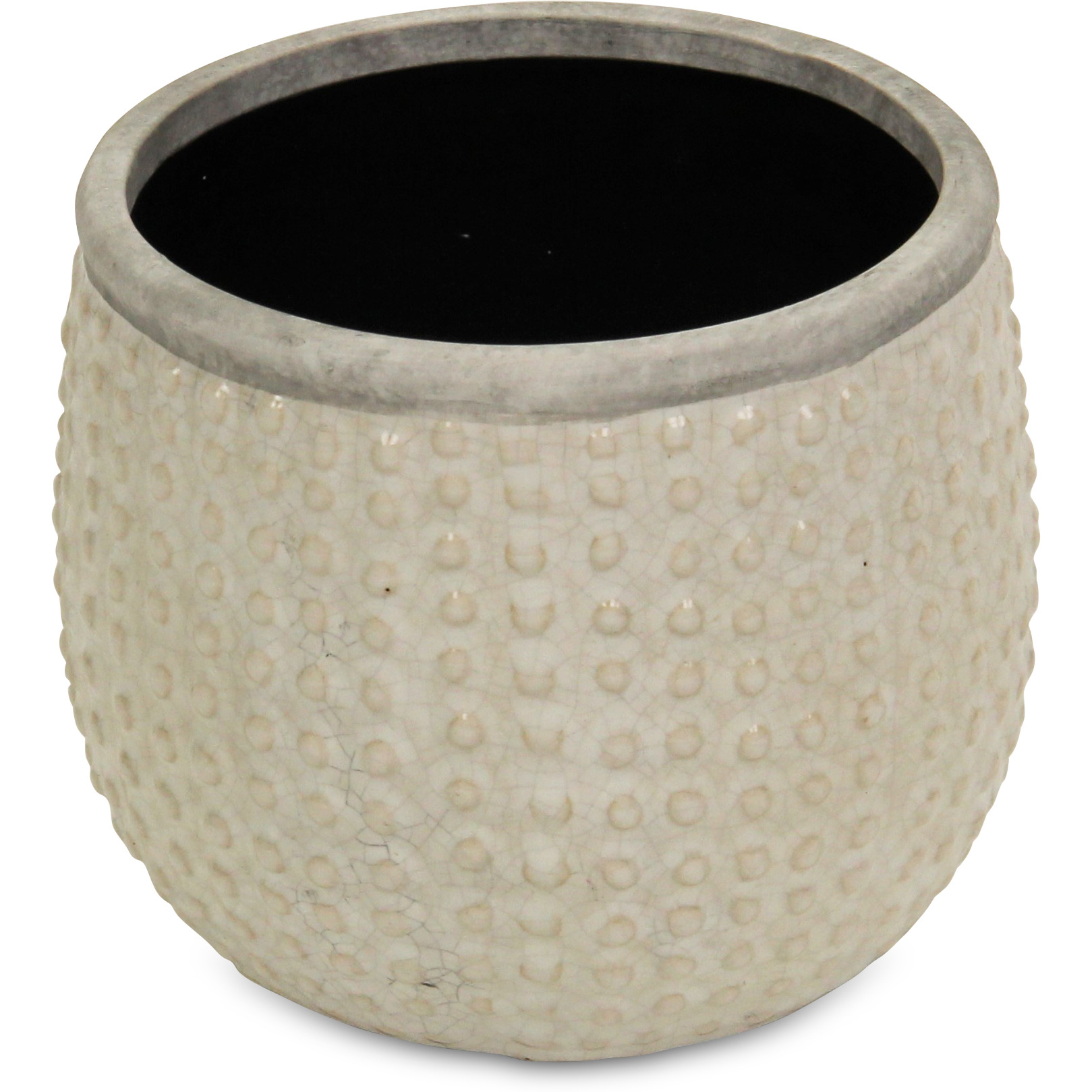 Osanna Curved Beige Ceramic Pot - Medium