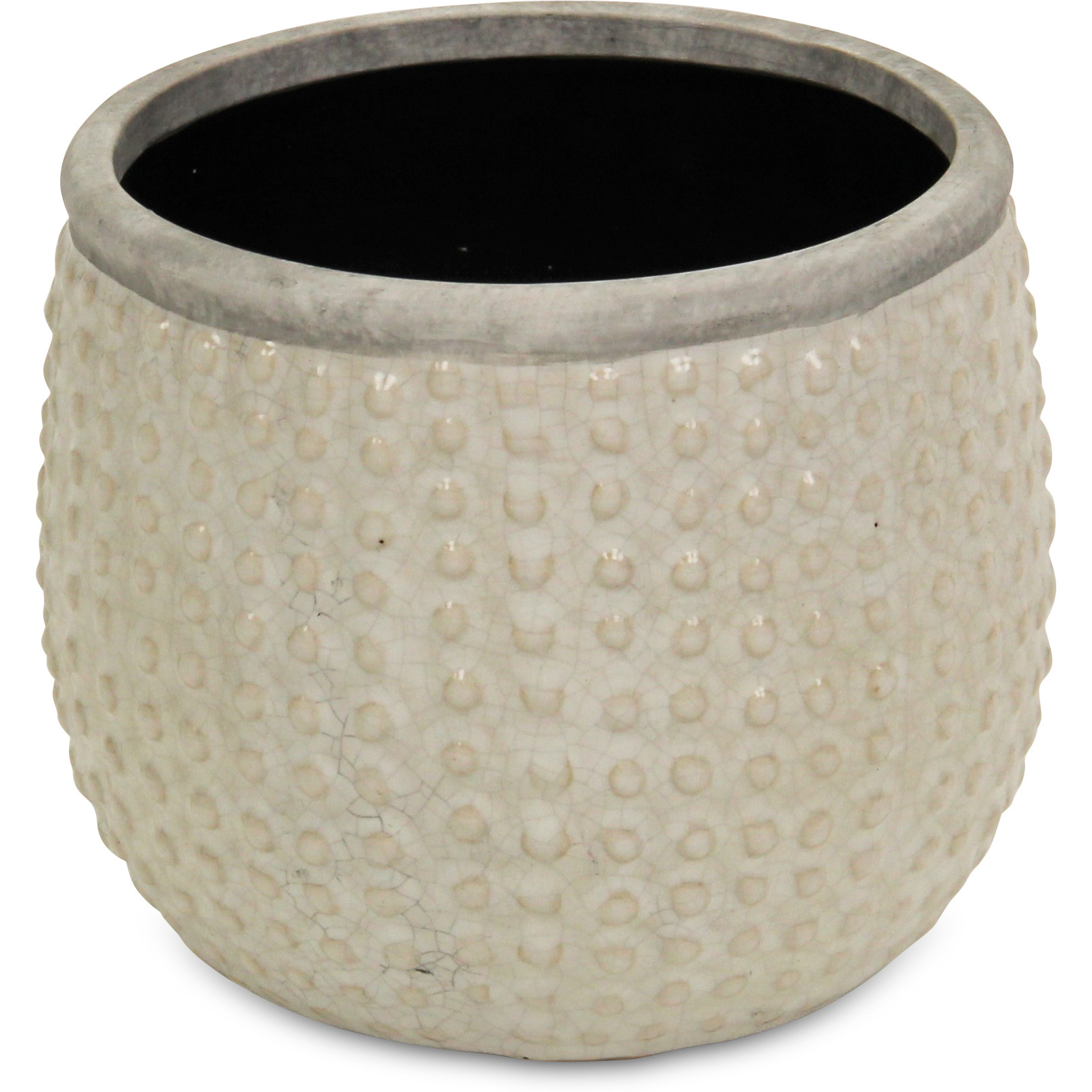 Osanna Curved Beige Ceramic Pot - Medium
