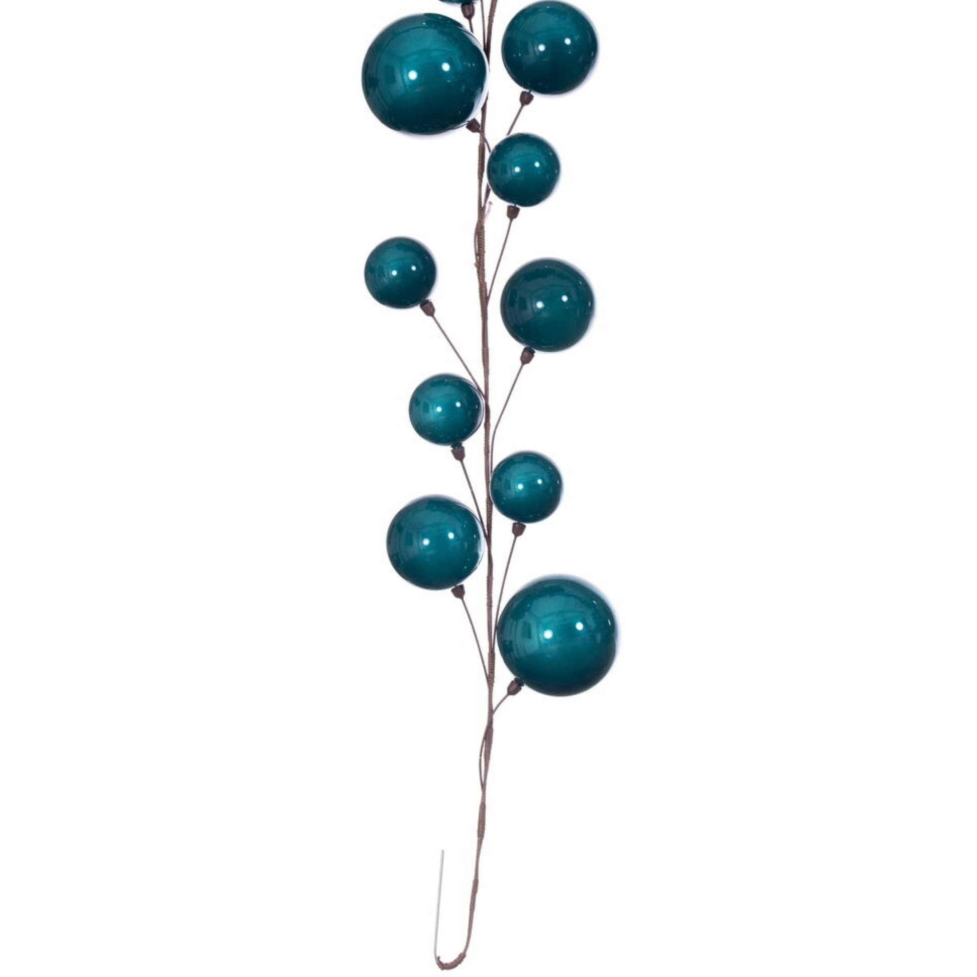 10' Dark Teal Pearl Branch Ball Garland