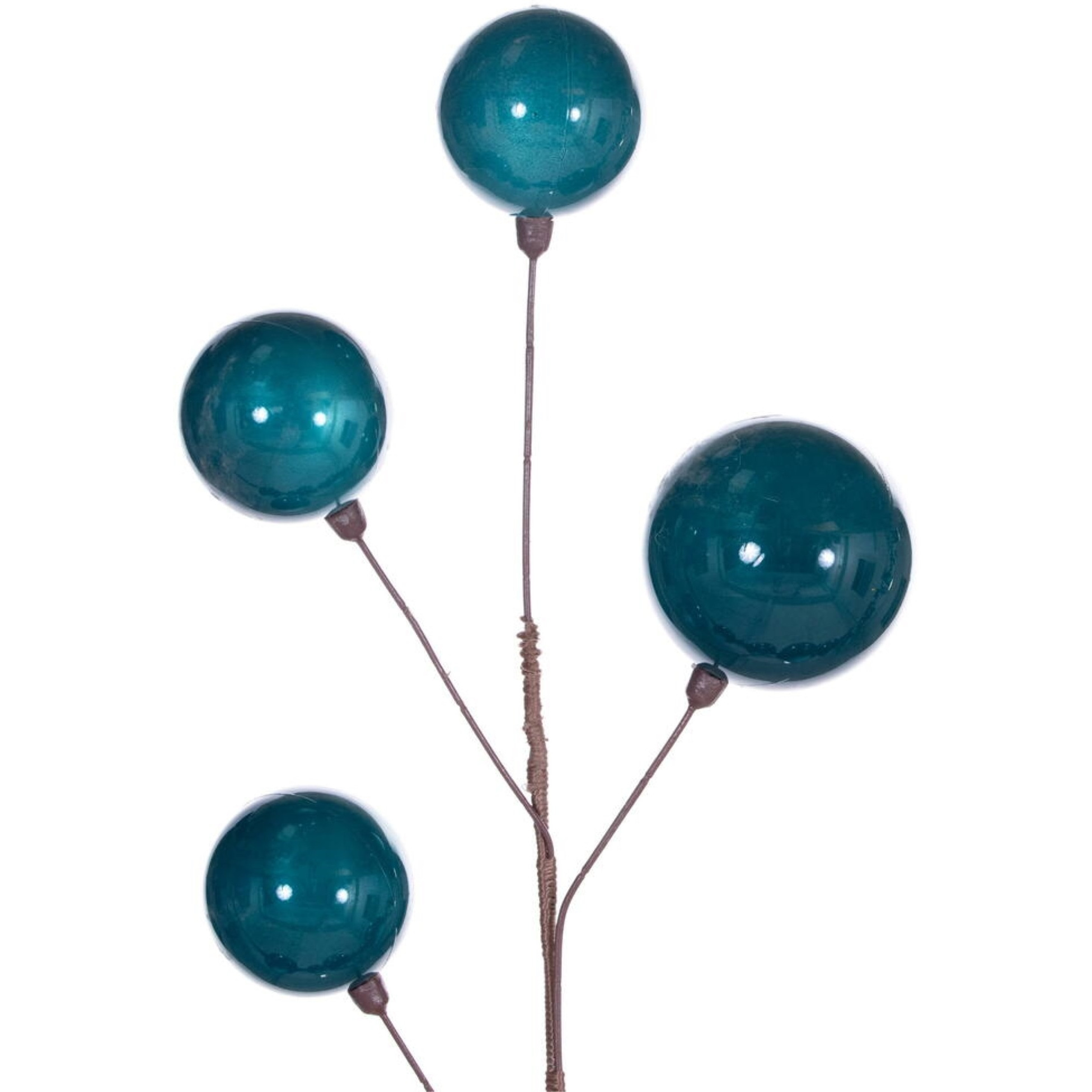 10' Dark Teal Pearl Branch Ball Garland