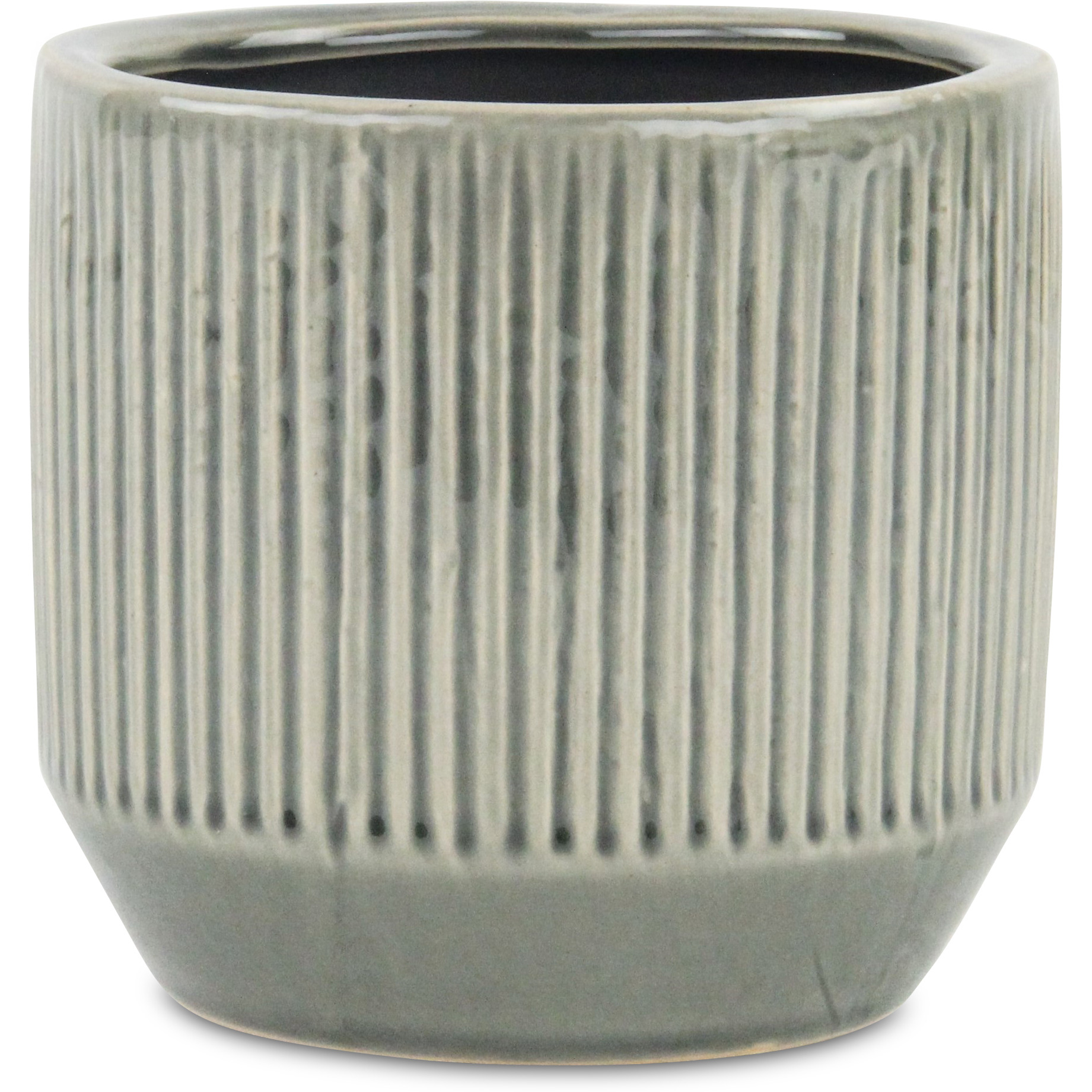 Gray Ruffled Ridge Pot - Large