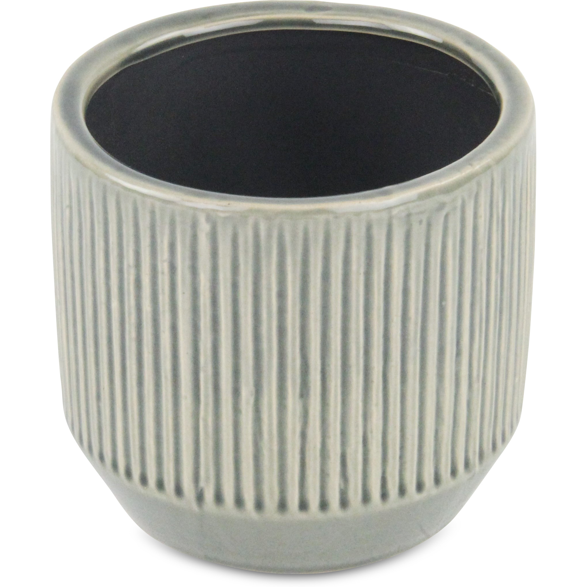 Gray Ruffled Ridge Pot - Large