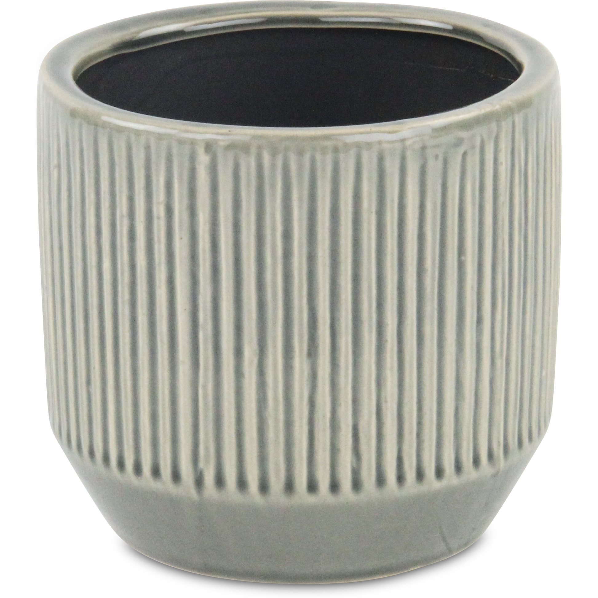 Gray Ruffled Ridge Pot - Large