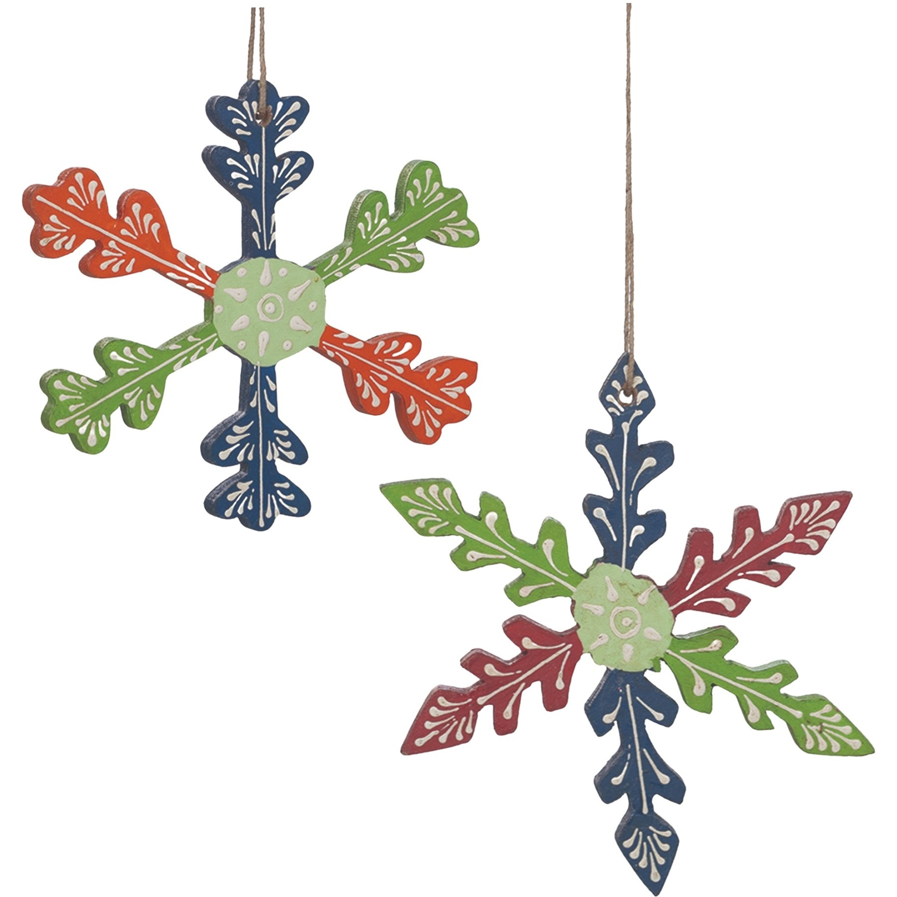Wood Snowflake Ornament (Set of 6)