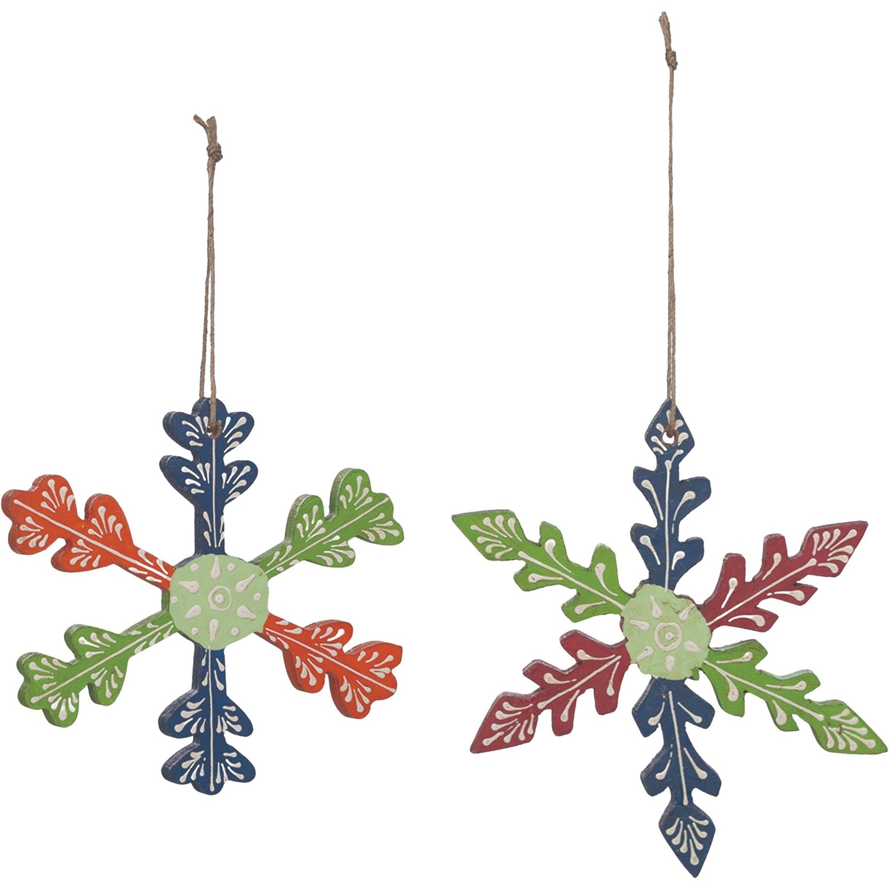Wood Snowflake Ornament (Set of 6)