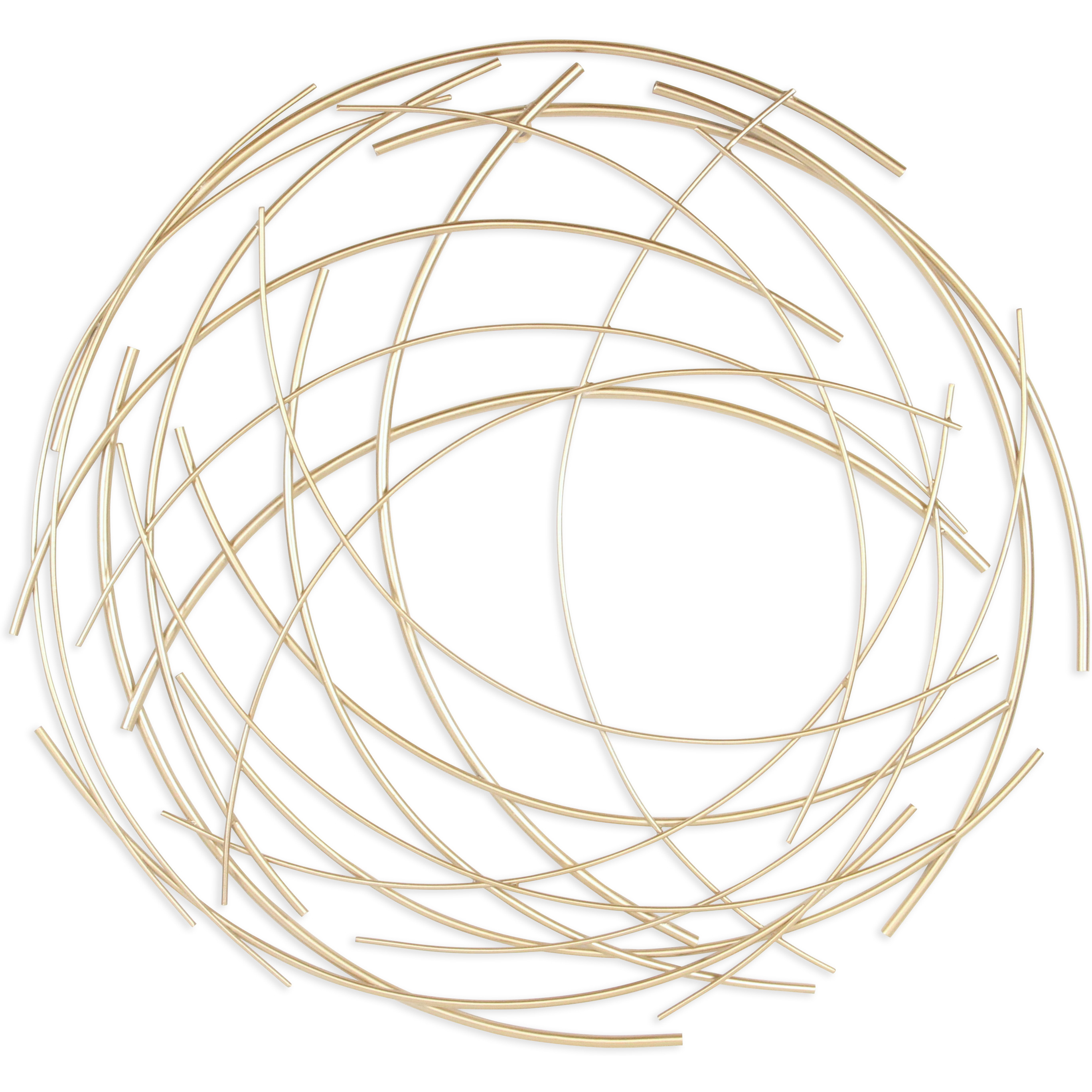 Denine Large Abstract Round Wall Art - Gold