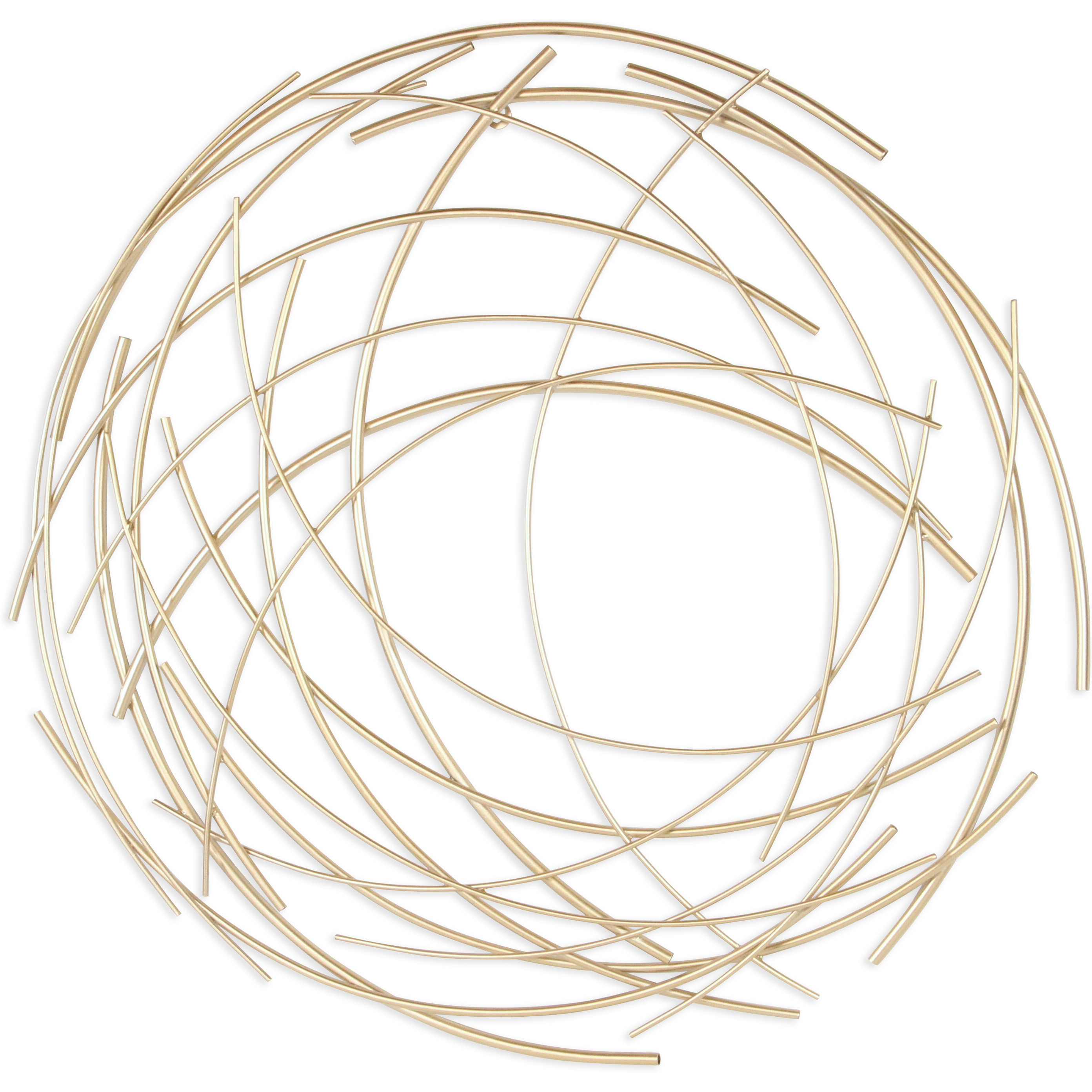 Denine Large Abstract Round Wall Art - Gold