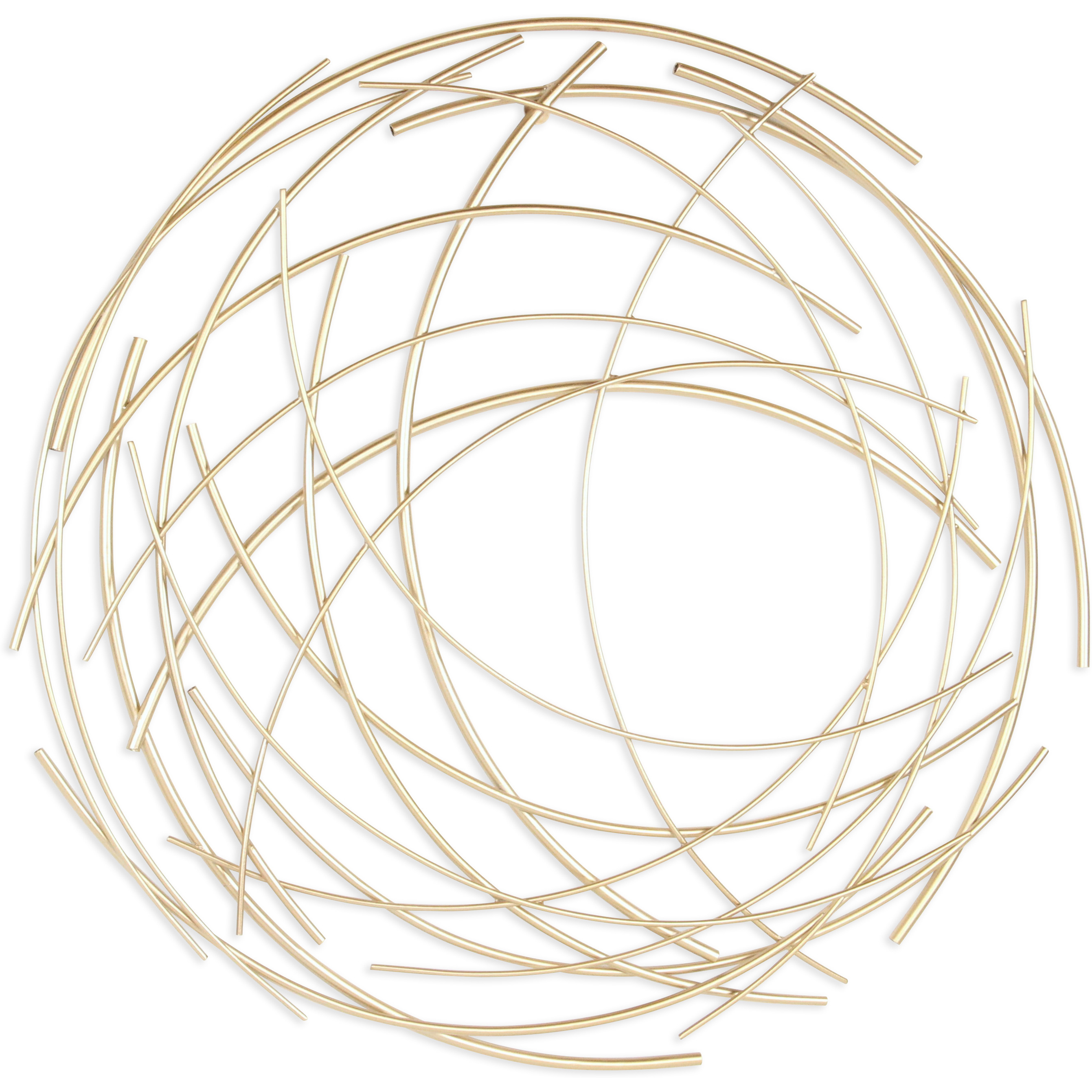 Denine Large Abstract Round Wall Art - Gold