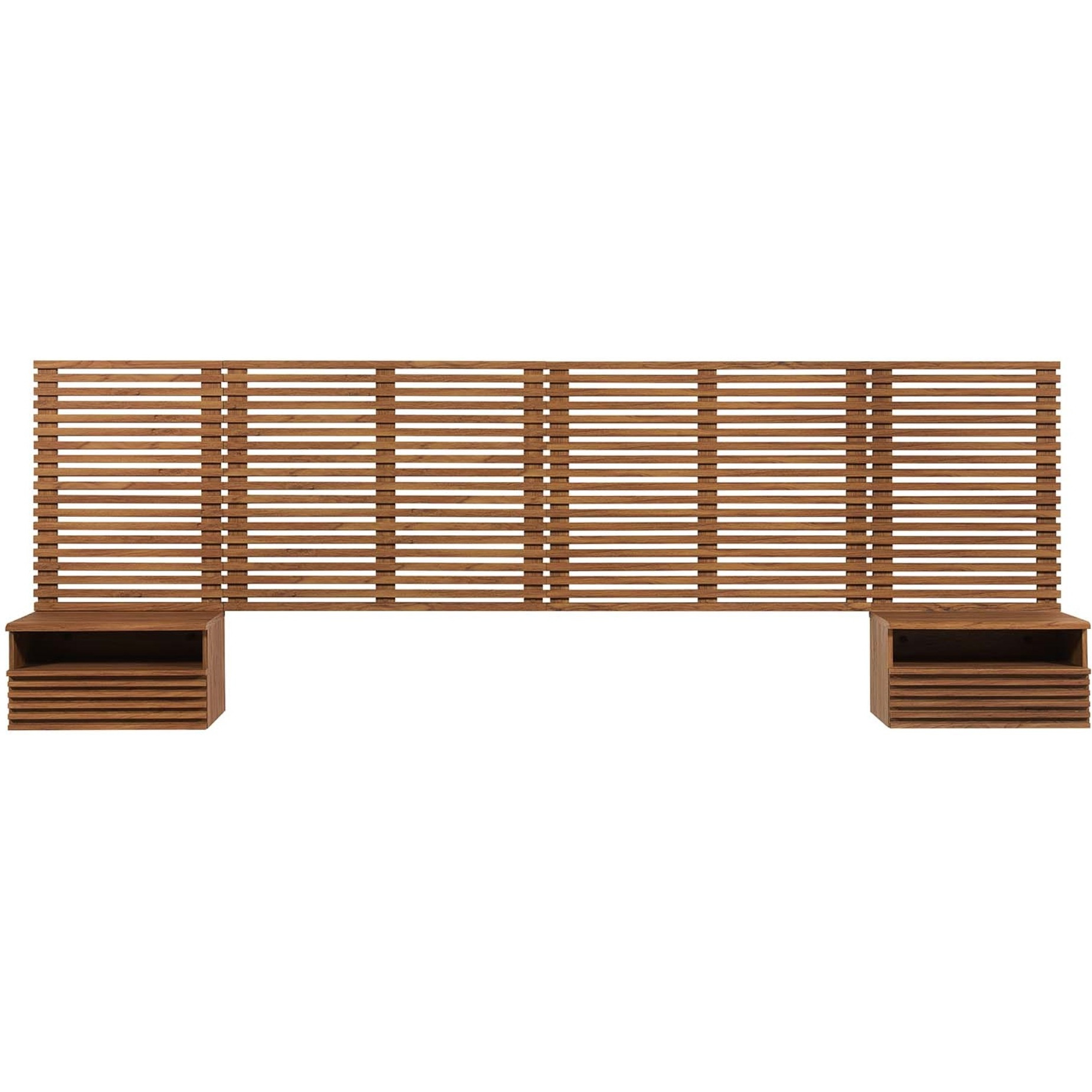 Render Wall Mount King Headboard and Modern Nightstands