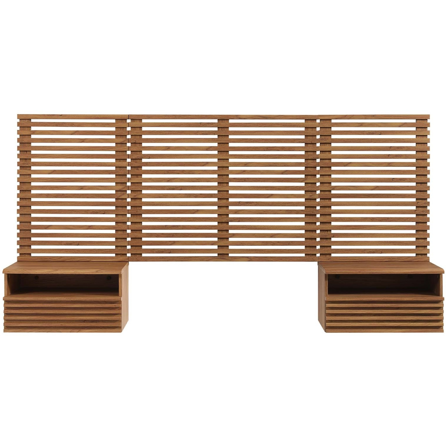 Render Wall Mount Twin Headboard and Modern Nightstands