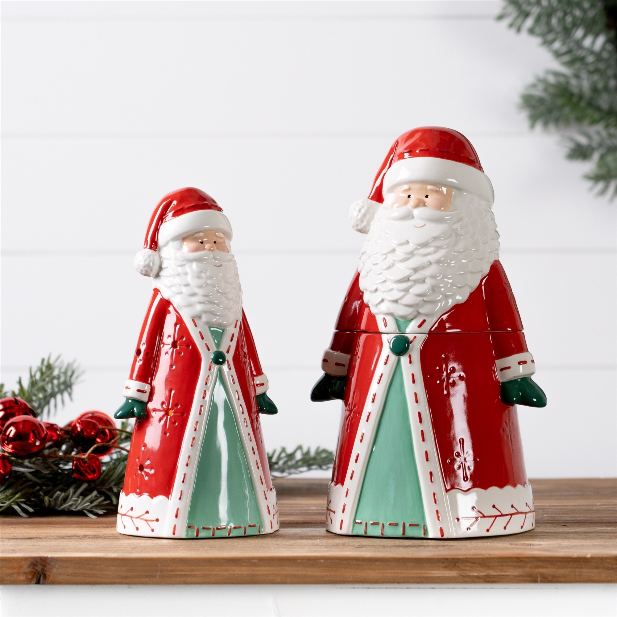 Ceramic Santa Tea Light Holder 10.25&quotH
