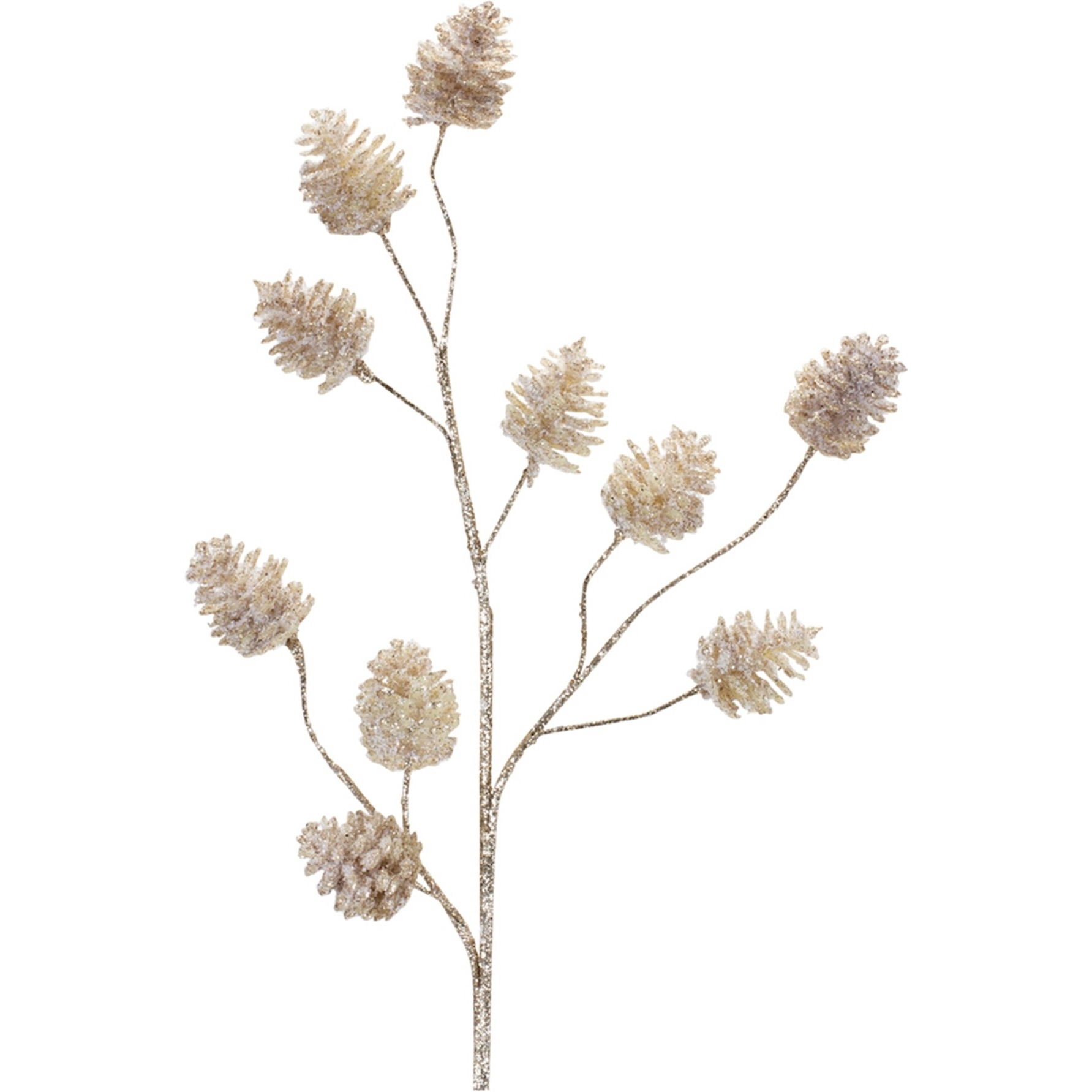 Champagne Pinecone Spray (Set of 6)
