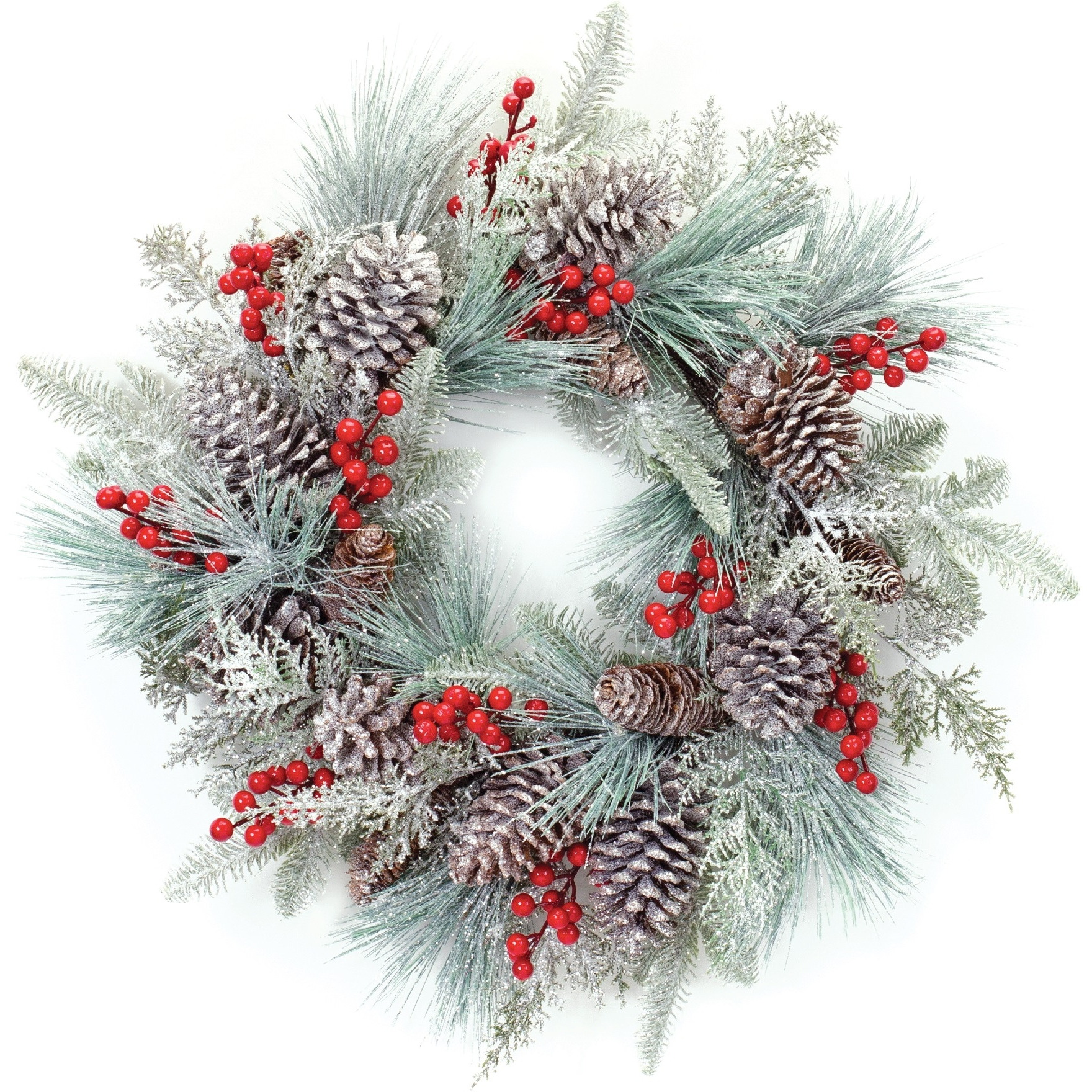 Pine Berry Cone Wreath 27&quotD