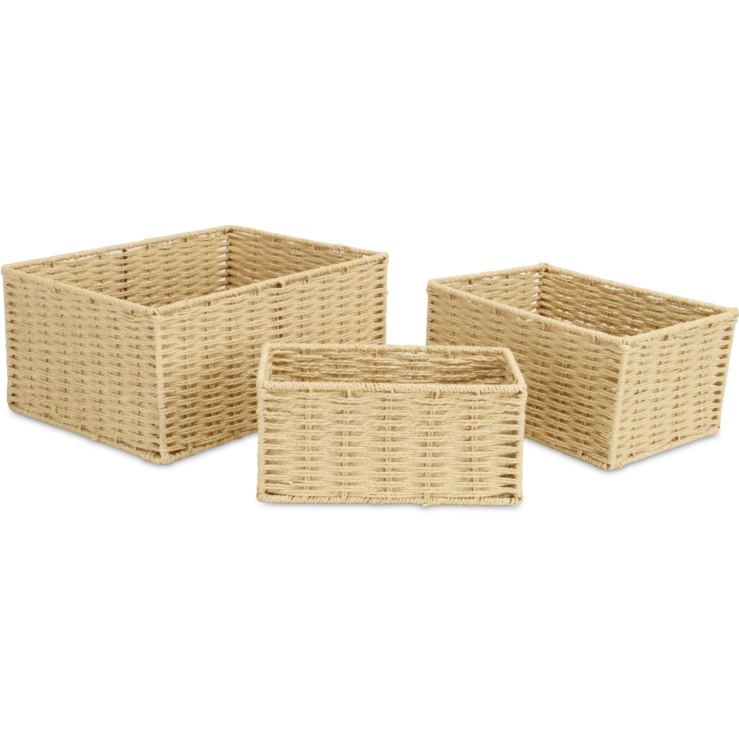 Laelia Woven Rope Rectangular Baskets (Set of 3)