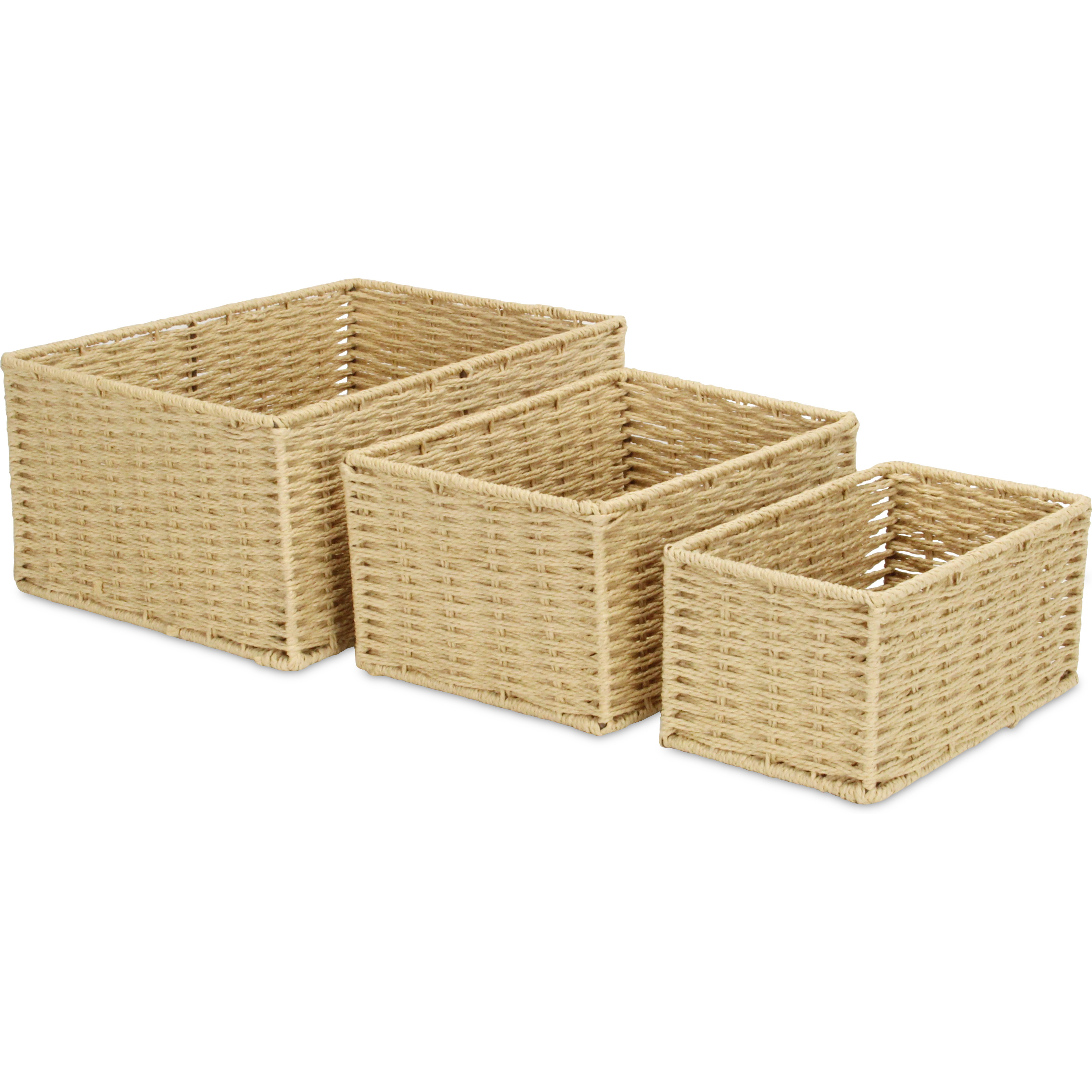 Laelia Woven Rope Rectangular Baskets (Set of 3)