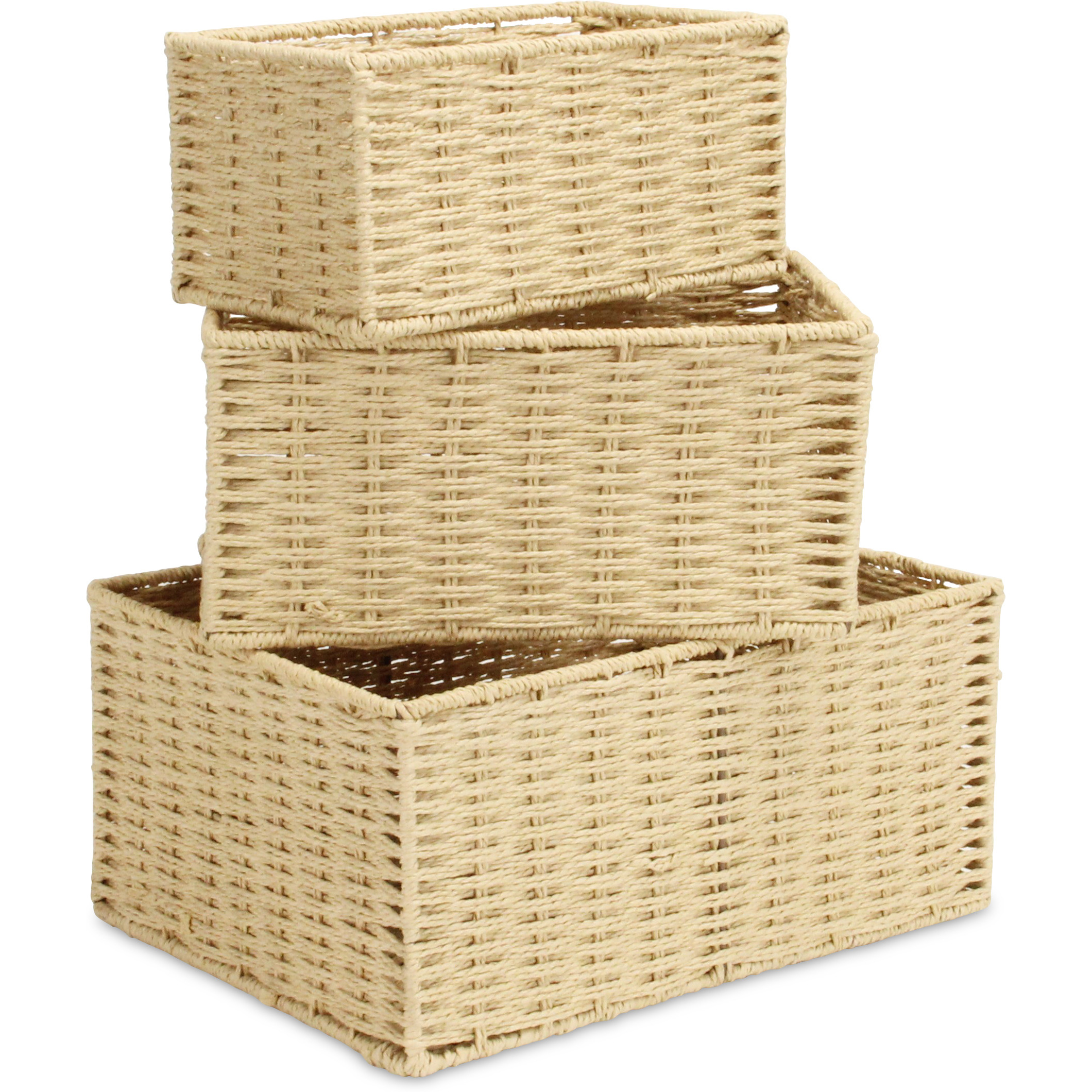 Laelia Woven Rope Rectangular Baskets (Set of 3)