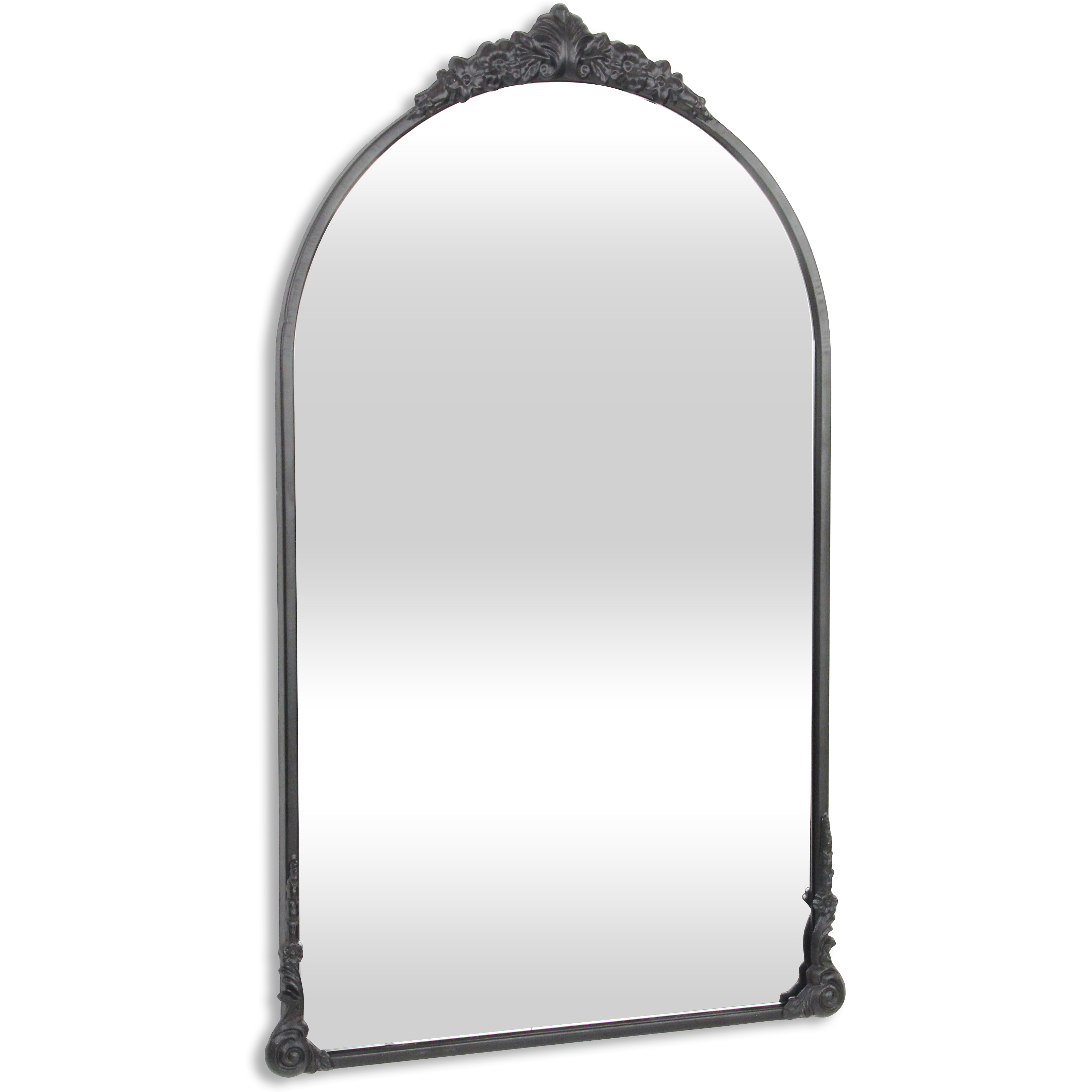 Everlaine Modern Victorian Black Wall Accent Mirror