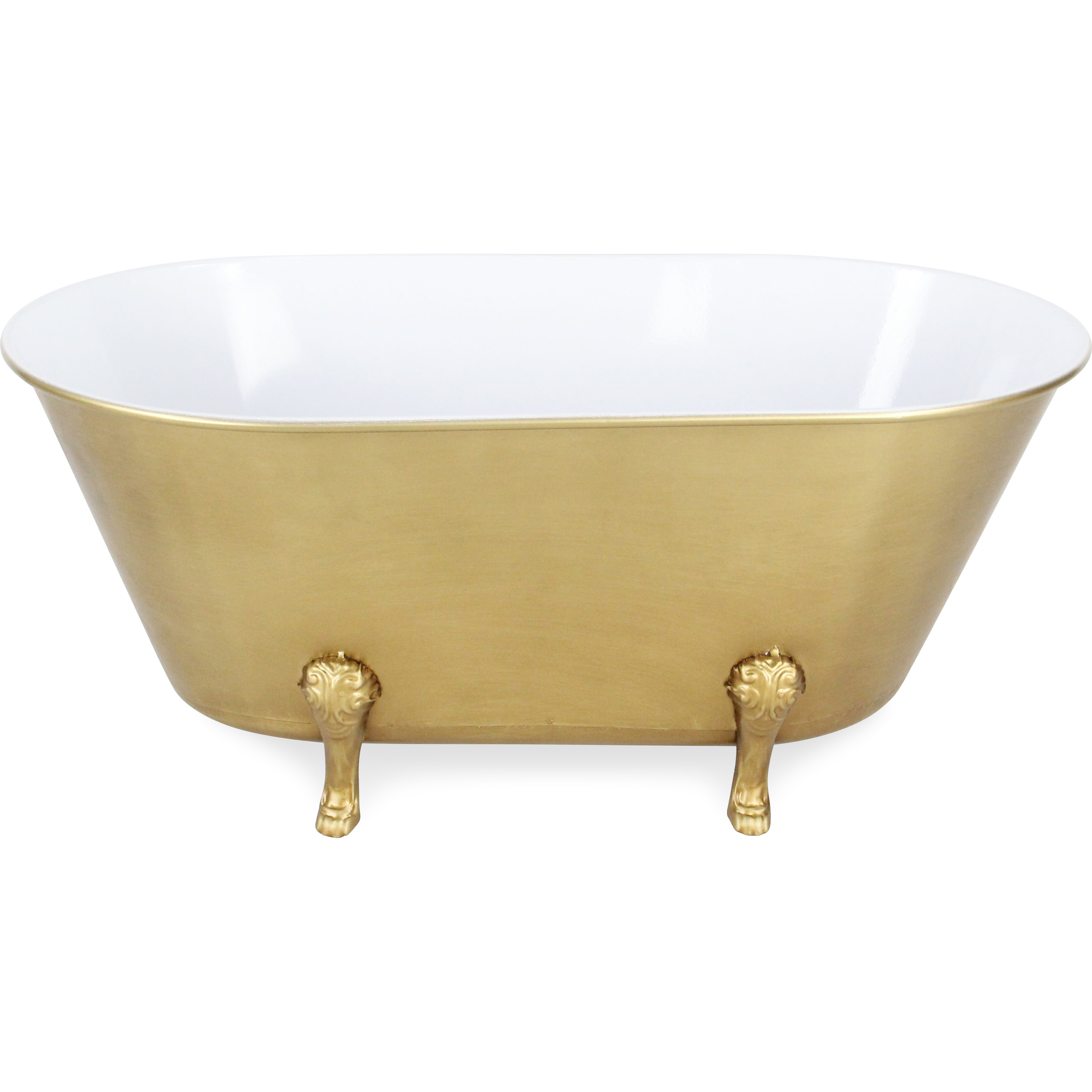 Lavande Large Golden Metal Tub Decor