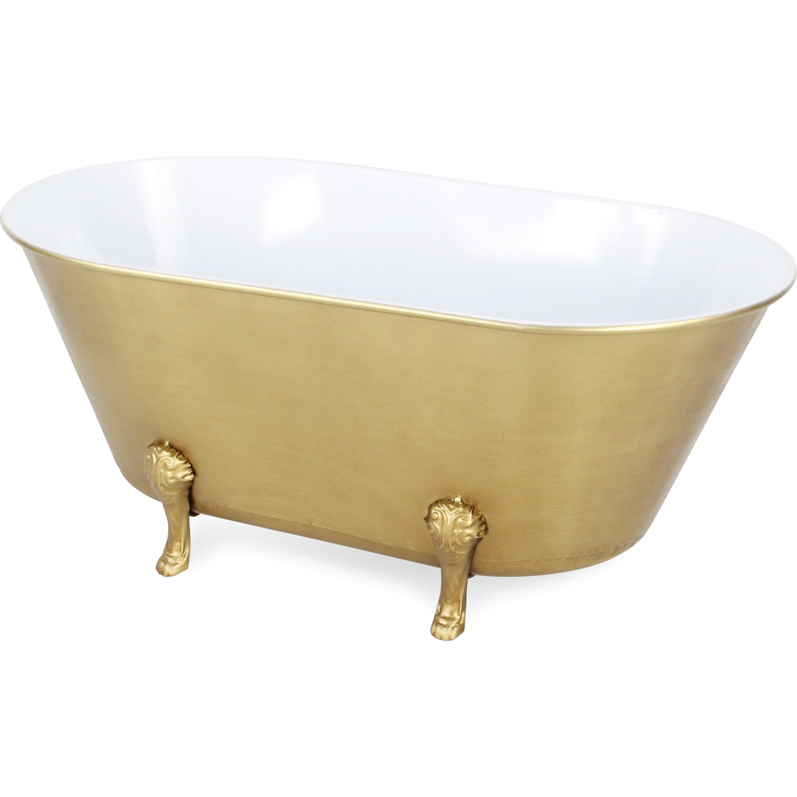 Lavande Large Golden Metal Tub Decor