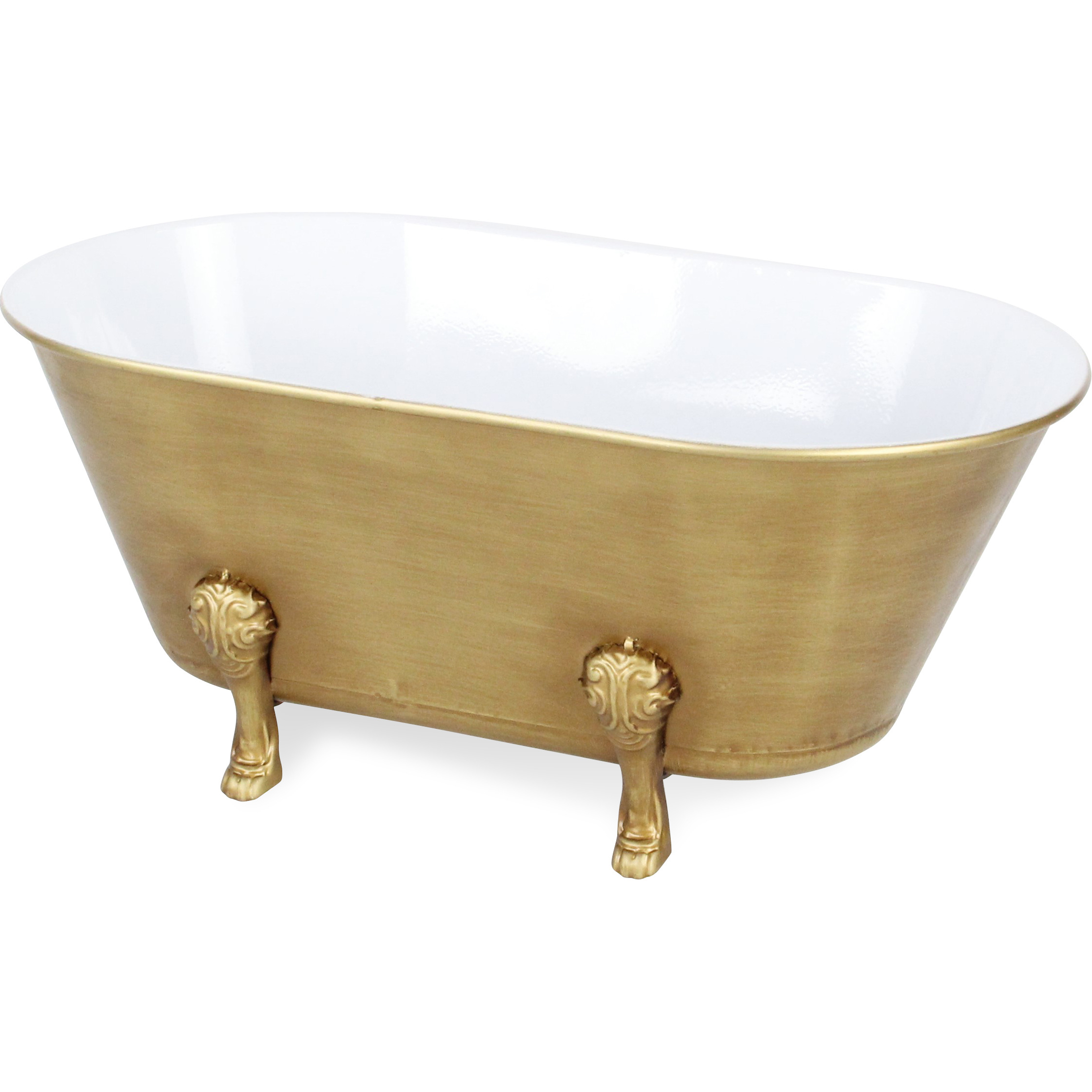 Lavande Small Golden Metal Tub Decor