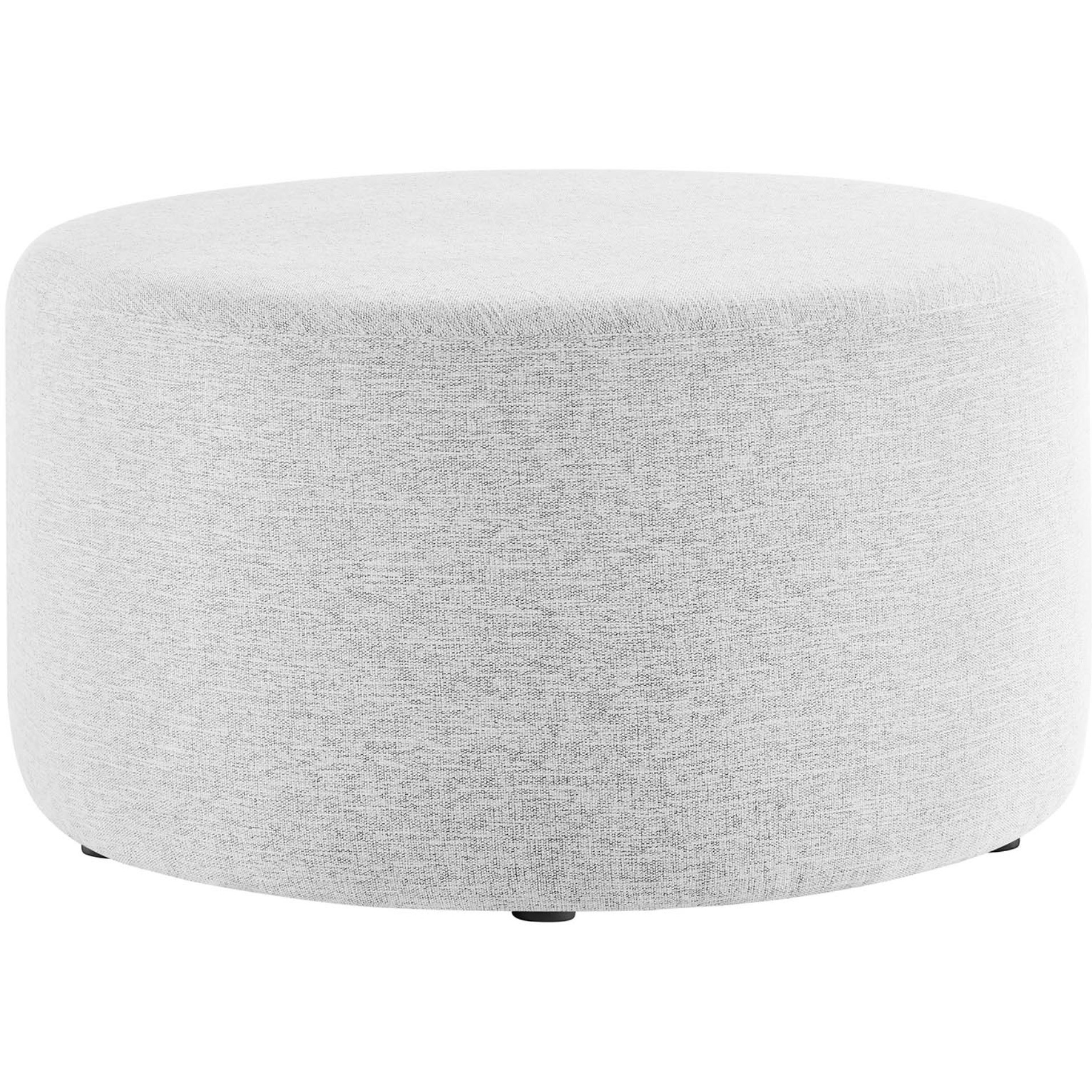 Callum Large 29" Round Woven Heathered Fabric Upholstered Ottoman