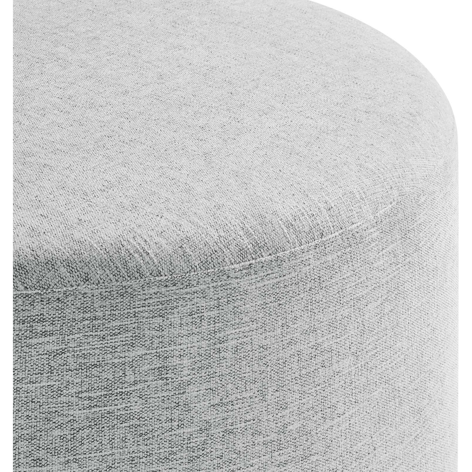 Callum Large 29" Round Woven Heathered Fabric Upholstered Ottoman