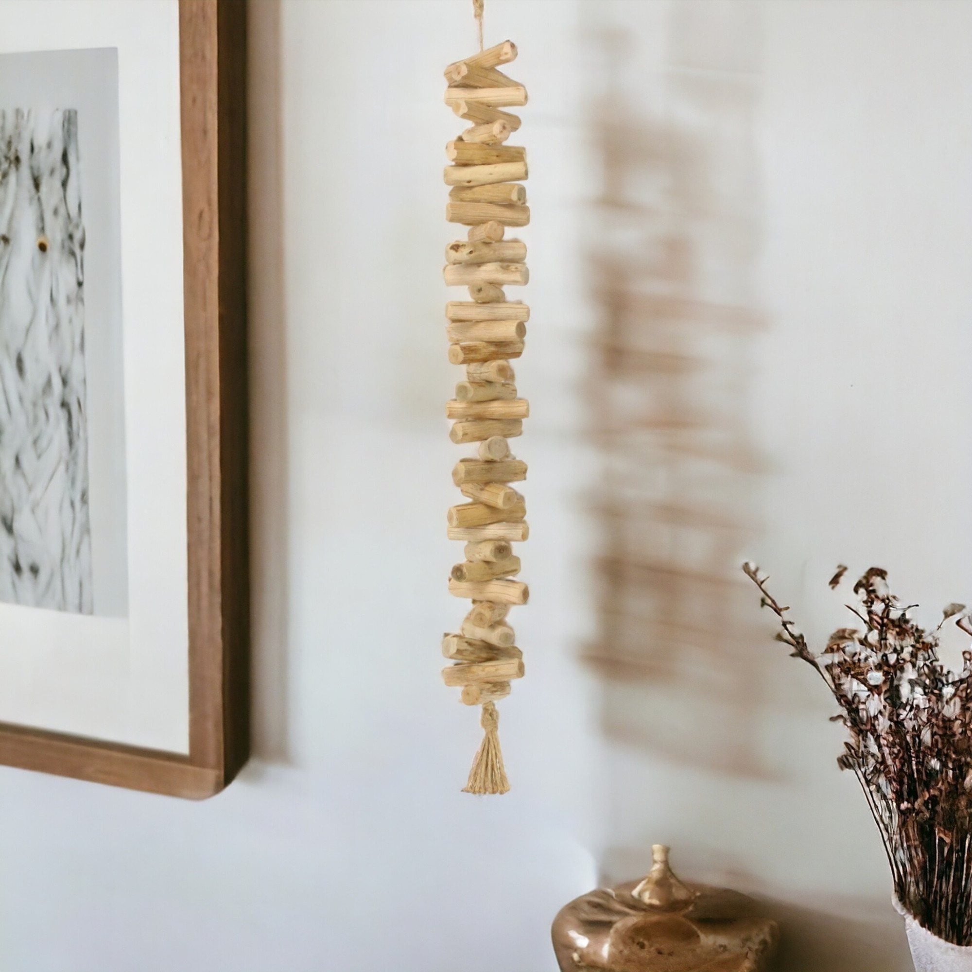 Wistan Hanging Wood Bar Tassel Dcor - Large