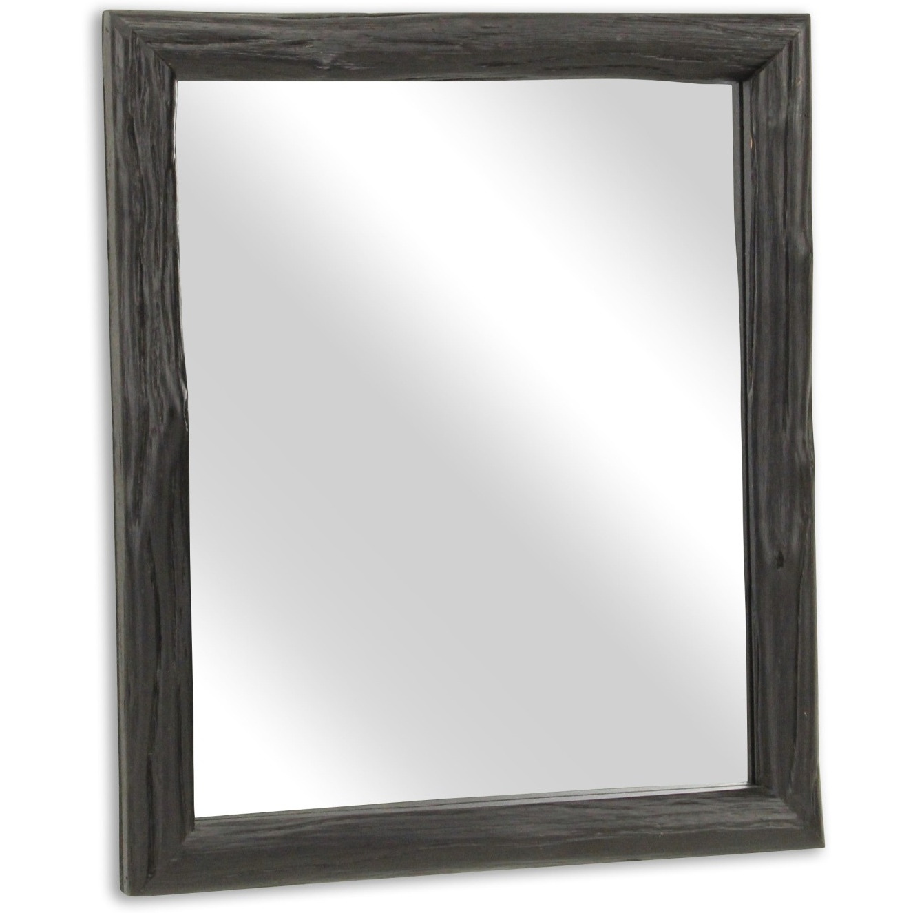 Emmalora Painted Natural Wood Bar Framed Mirror - Black