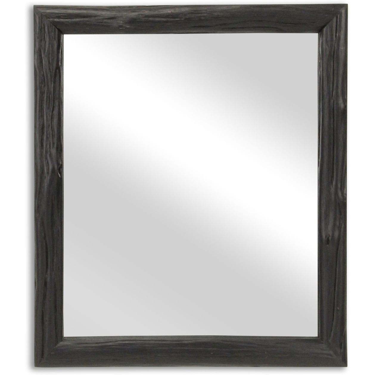 Emmalora Painted Natural Wood Bar Framed Mirror - Black