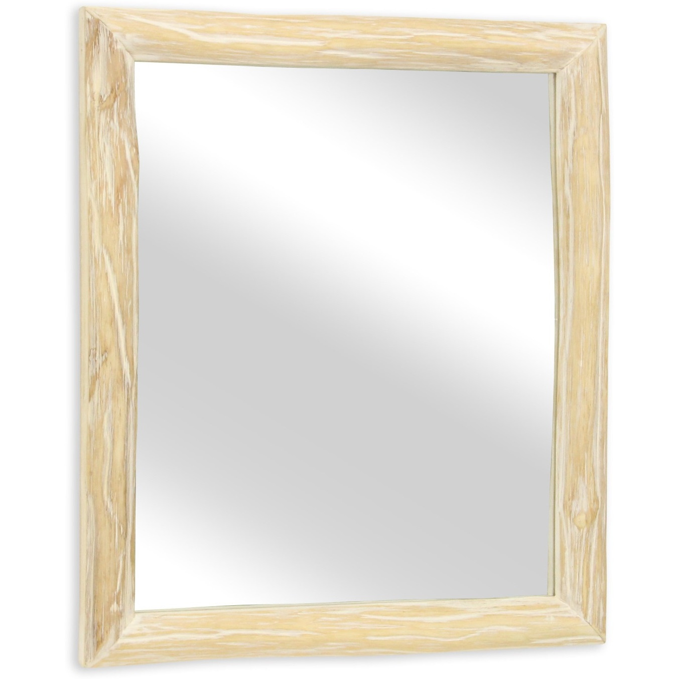 Emmalora Painted Natural Wood Bar Framed Mirror - Whitewash