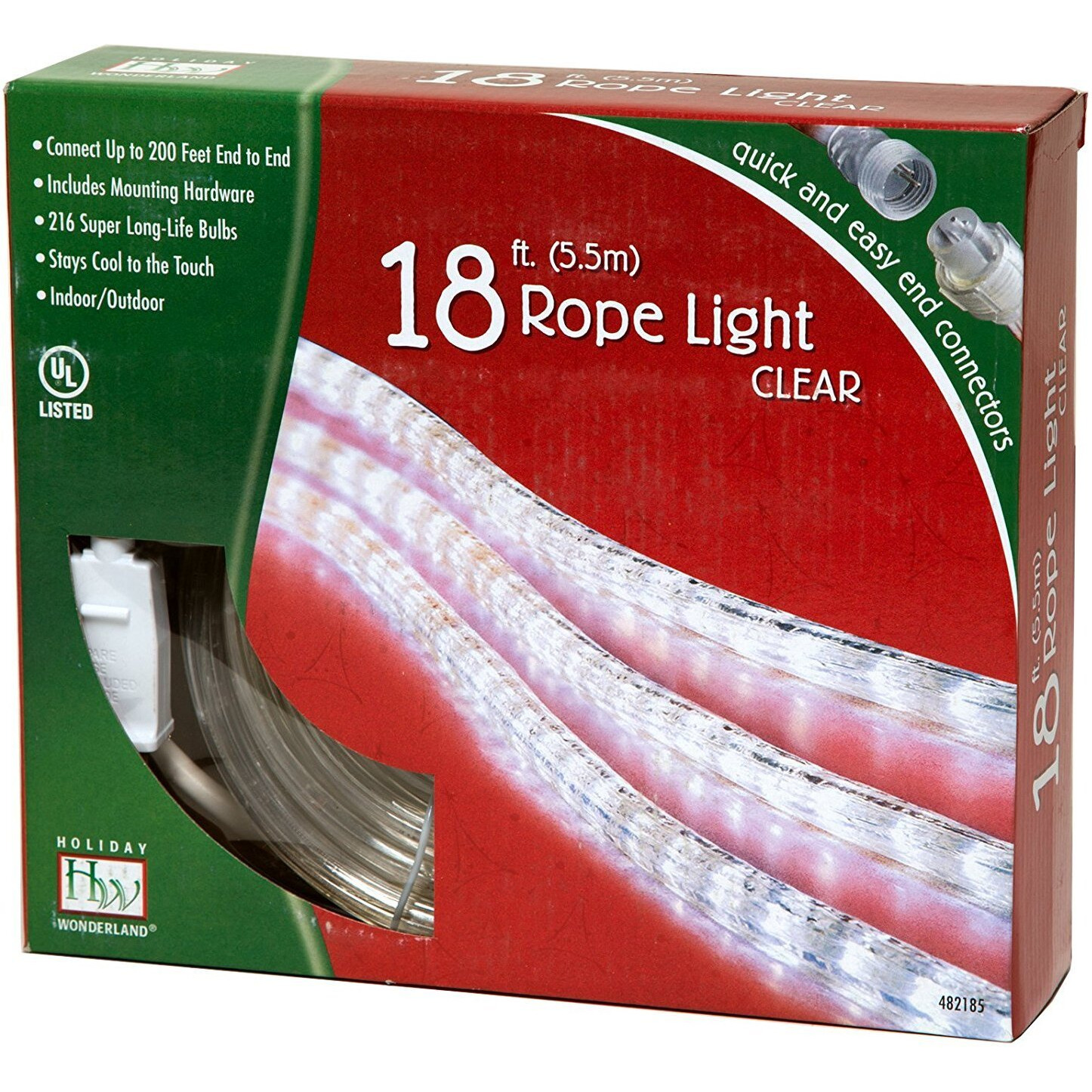 Noma Inliten 55130-88 HW 18 ft. Clear Rope Light Set