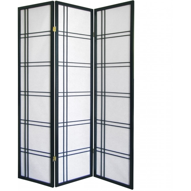 Ore International R542BK Girard 3-Panel Room Divider - Black