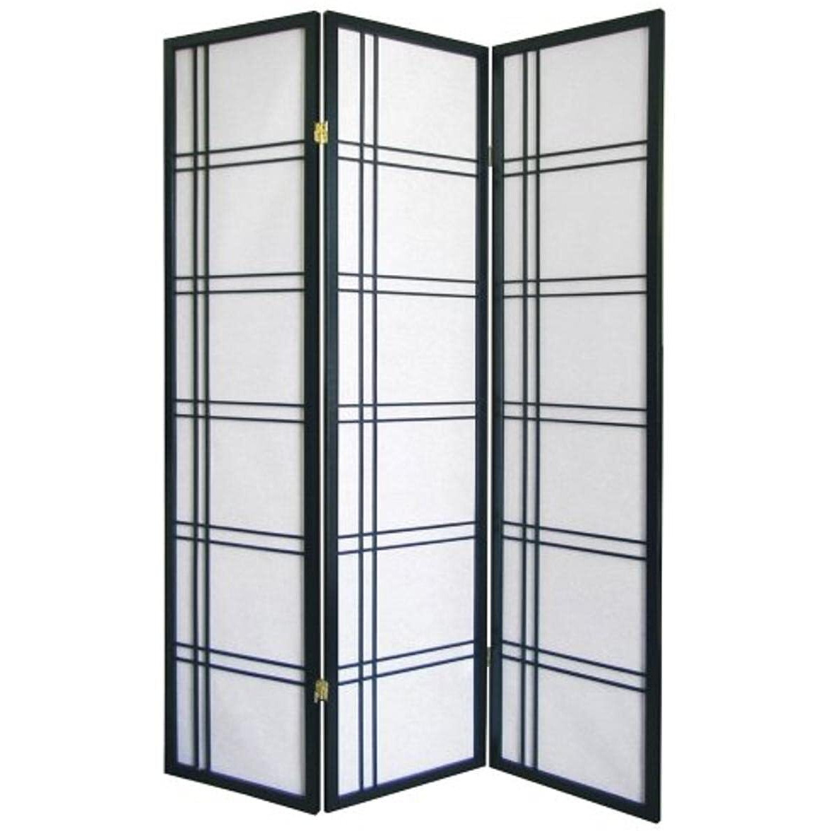 Ore International R542BK Girard 3-Panel Room Divider - Black