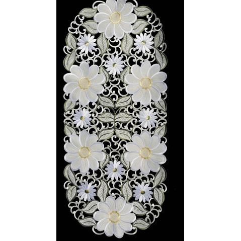 Sinobrite H0997-1 Yellow Daisy Oval Runner- 14 x 28 in.