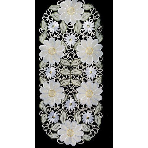 Sinobrite H0997-1 Yellow Daisy Oval Runner- 14 x 28 in.