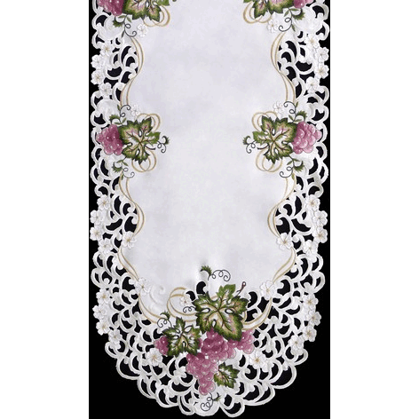 Sinobrite H7696 Grape Oblong Table Cloth- 68 x 90 in.