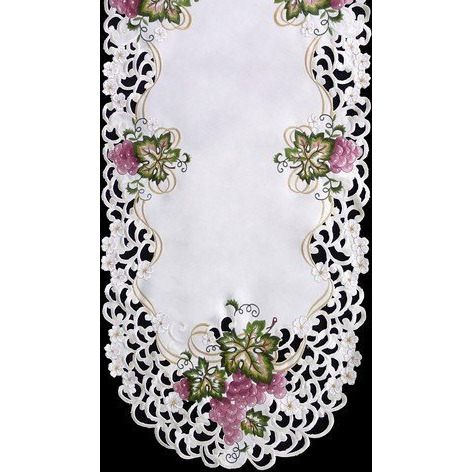 Sinobrite H7696 Grape Oblong Table Cloth- 68 x 90 in.