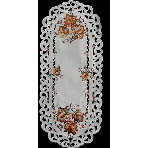 Sinobrite H9036-E Maple Leaf Branch Oval Runner- 16 x 45 in.