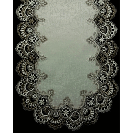 Sinobrite H8139-FF Cocoa Lace Oblong Table Cloth- 68 x 126 in.