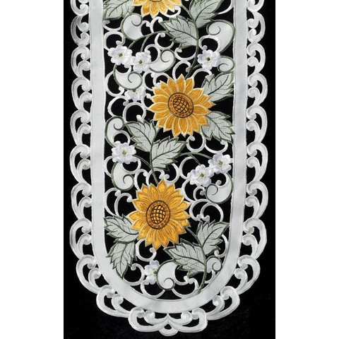 Sinobrite H8710-E Sunflower Oblong Table Cloth- 69 x 104 in.