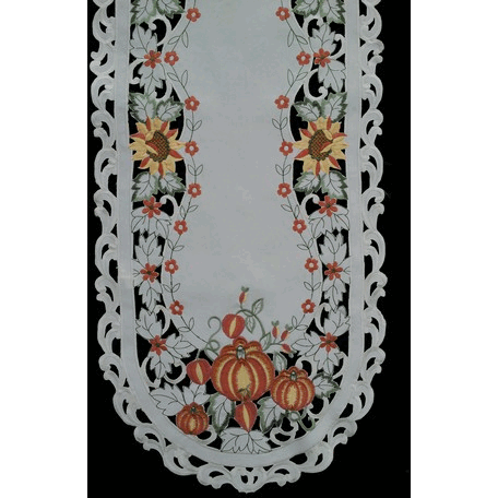 Sinobrite H7855-P Pumpkin Square Table-Topper- 44 x 44 in.