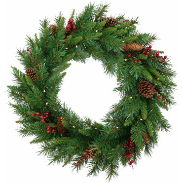 National Tree Co-Import 223078 24 in. Holiday Wonderland Woodland Berry Artificial Wreath