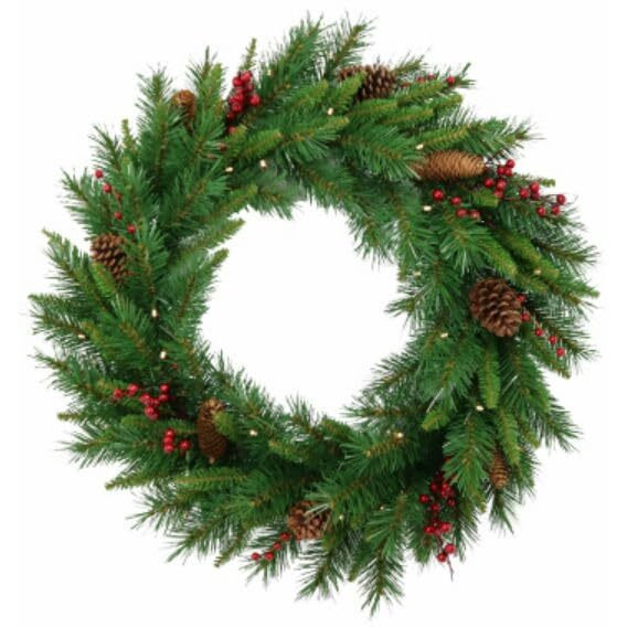 National Tree Co-Import 223078 24 in. Holiday Wonderland Woodland Berry Artificial Wreath