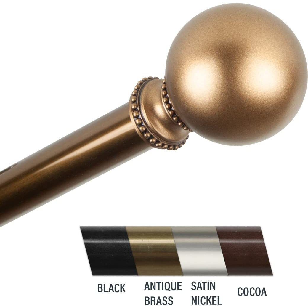 Central Design 4883-484 Julian 0.81 in. Curtain Rod  48-84 in. - Antique Brass