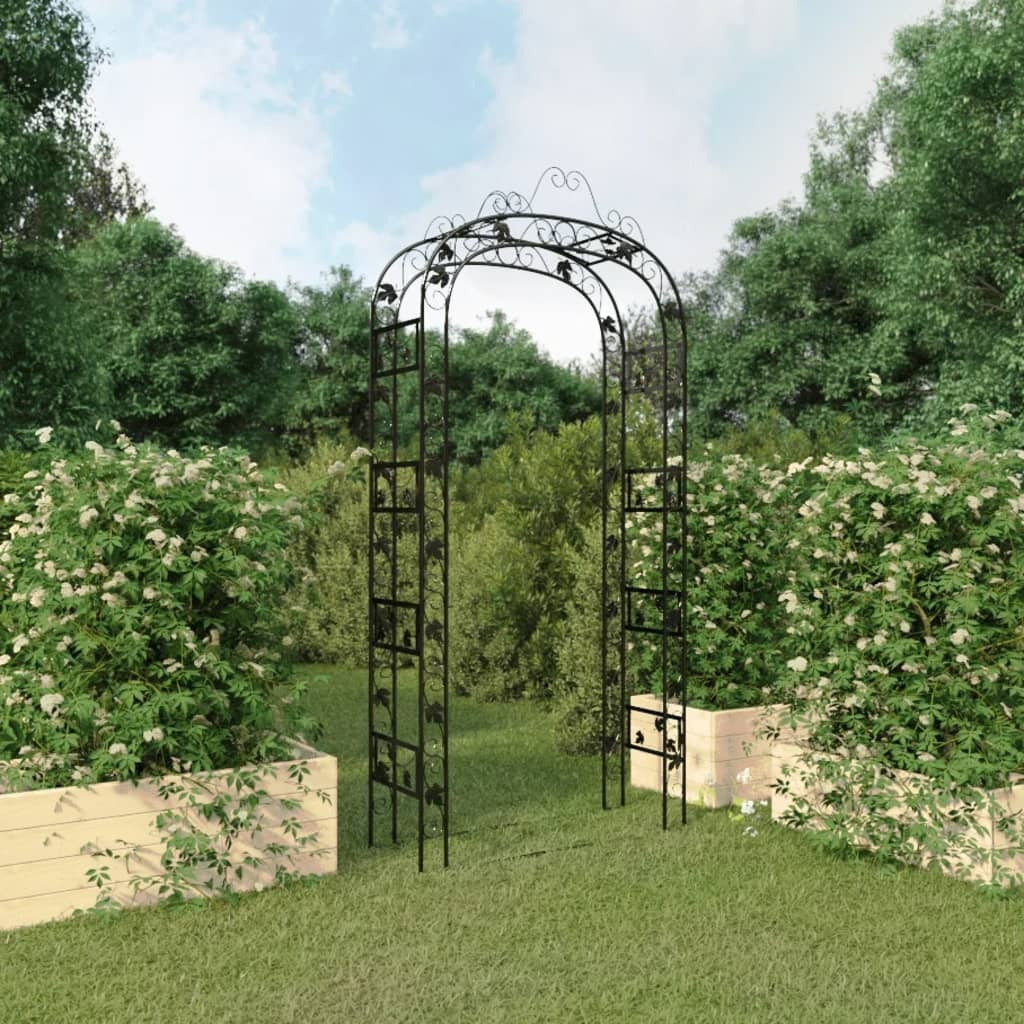 vidaXL Garden Arch Black 45.7x17.7x94.5 Steel
